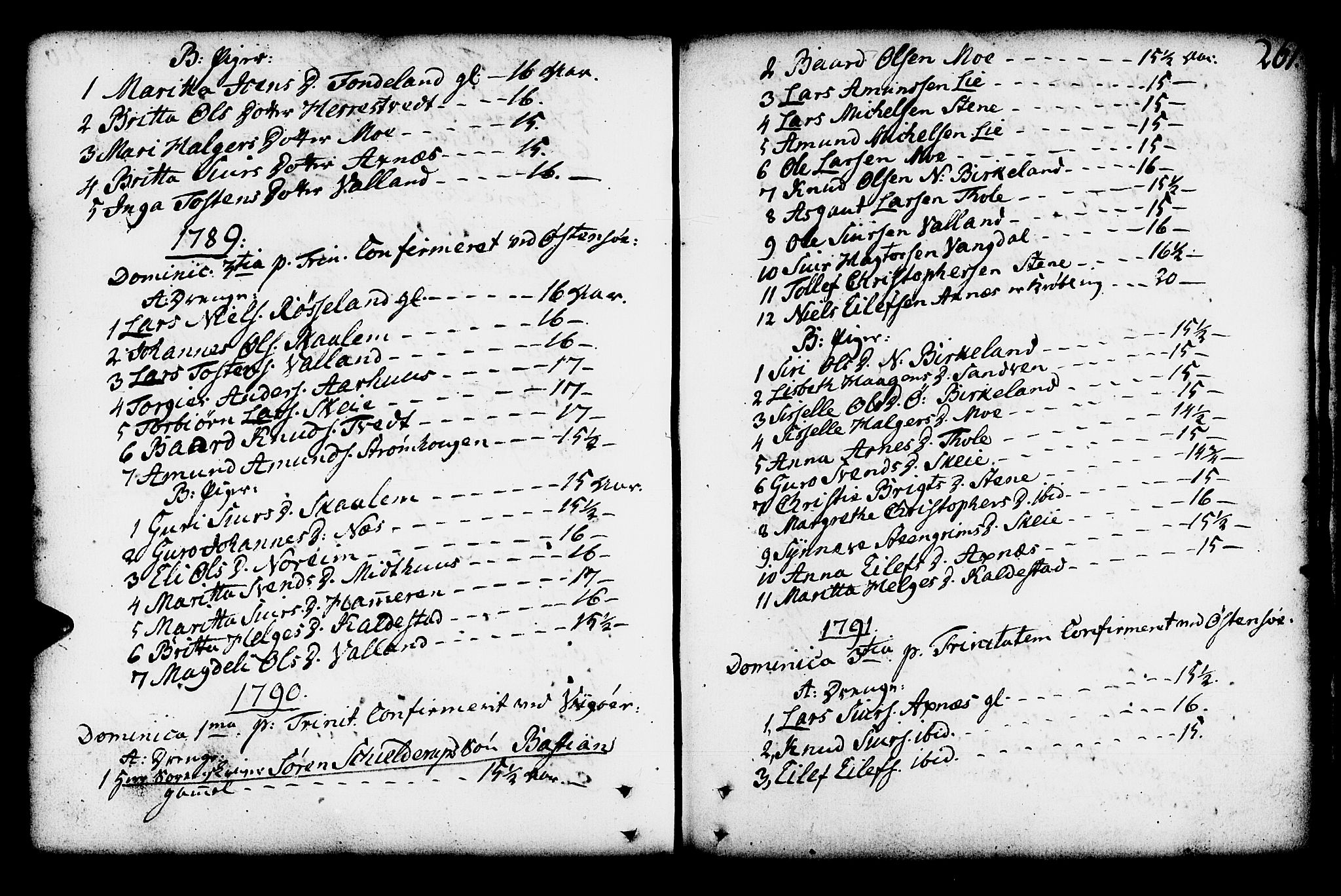 Kvam sokneprestembete, AV/SAB-A-76201/H/Haa: Parish register (official) no. A 3, 1743-1795, p. 261