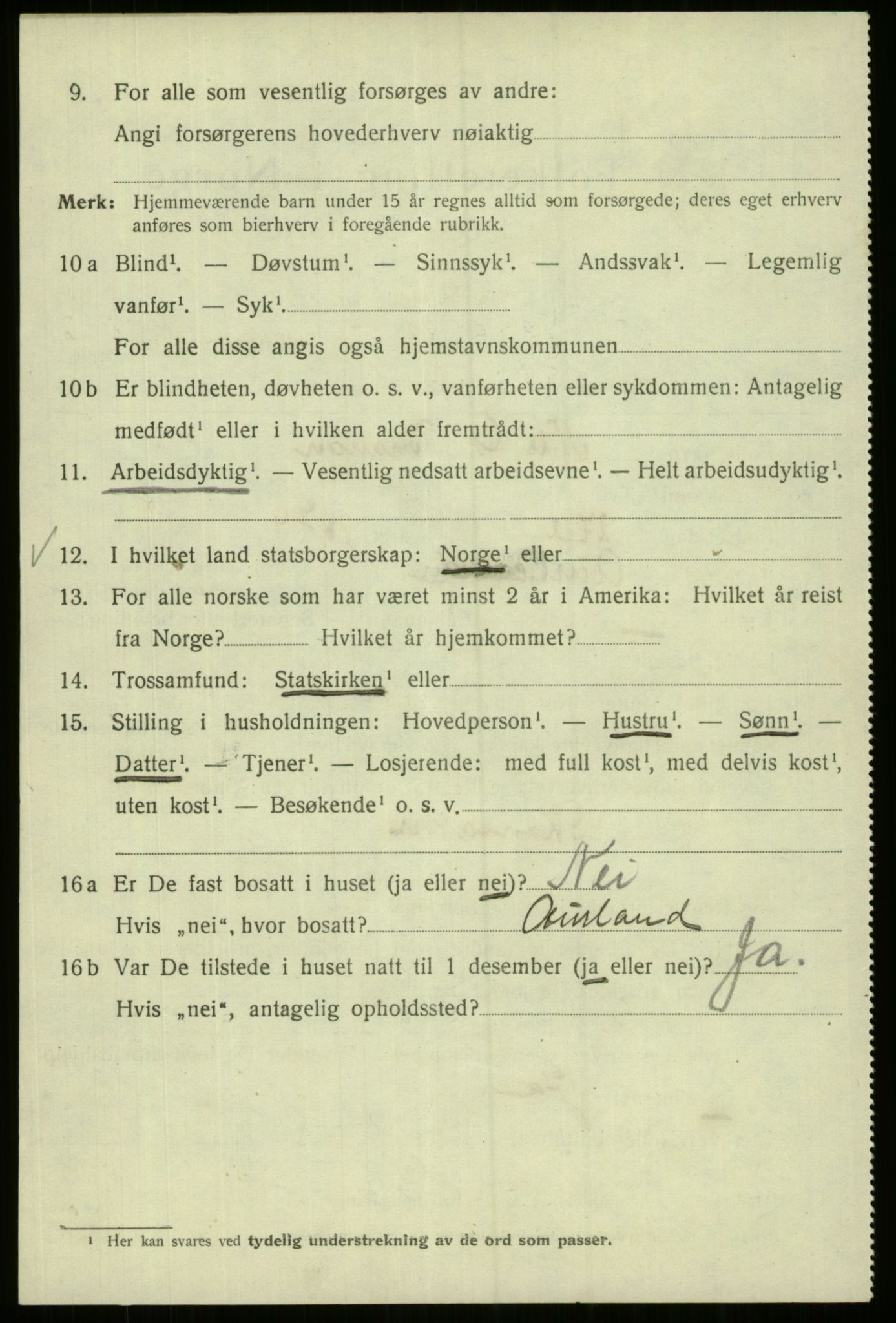 SAB, 1920 census for Bergen, 1920, p. 233821