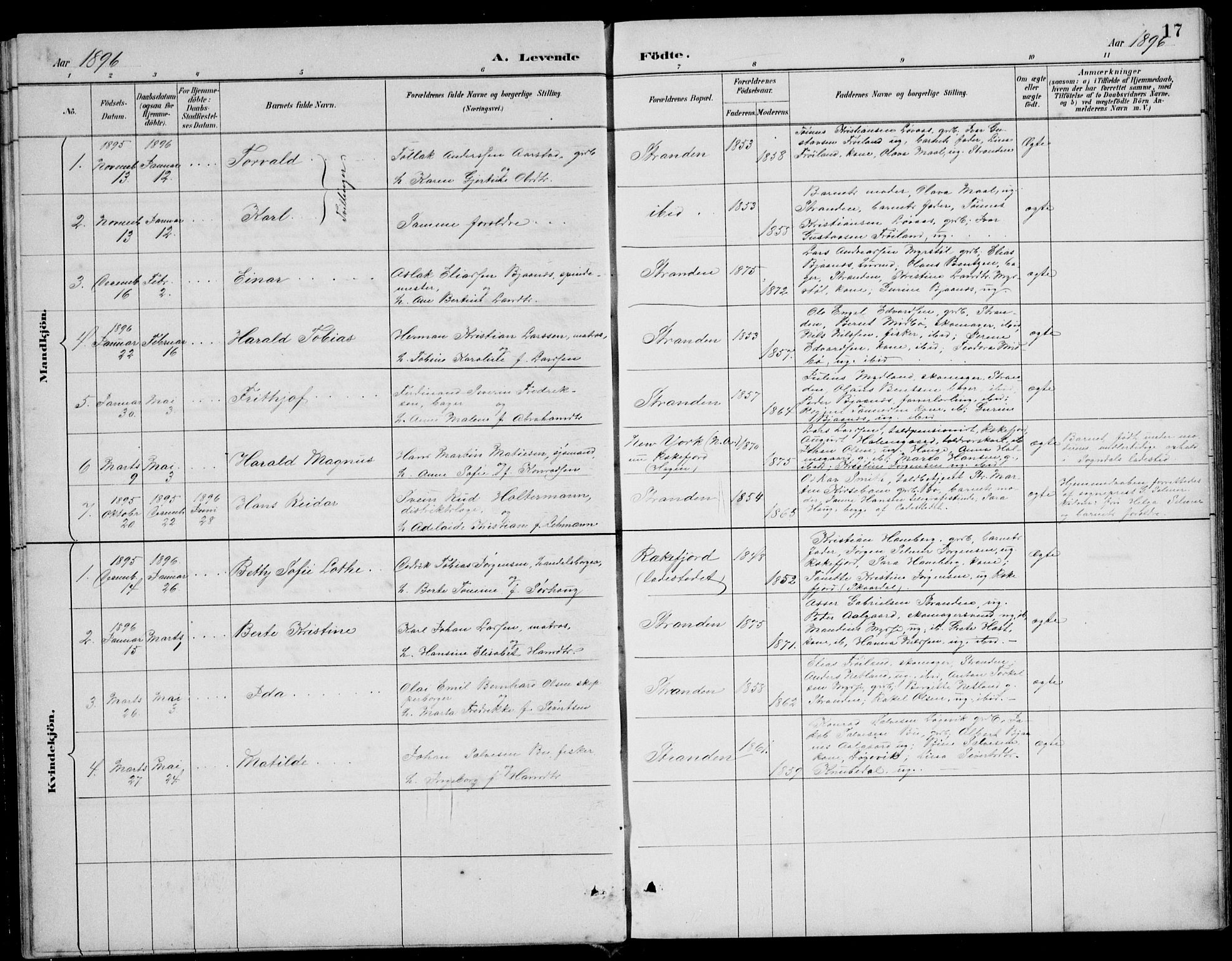 Sokndal sokneprestkontor, SAST/A-101808: Parish register (copy) no. B 5, 1887-1934, p. 17