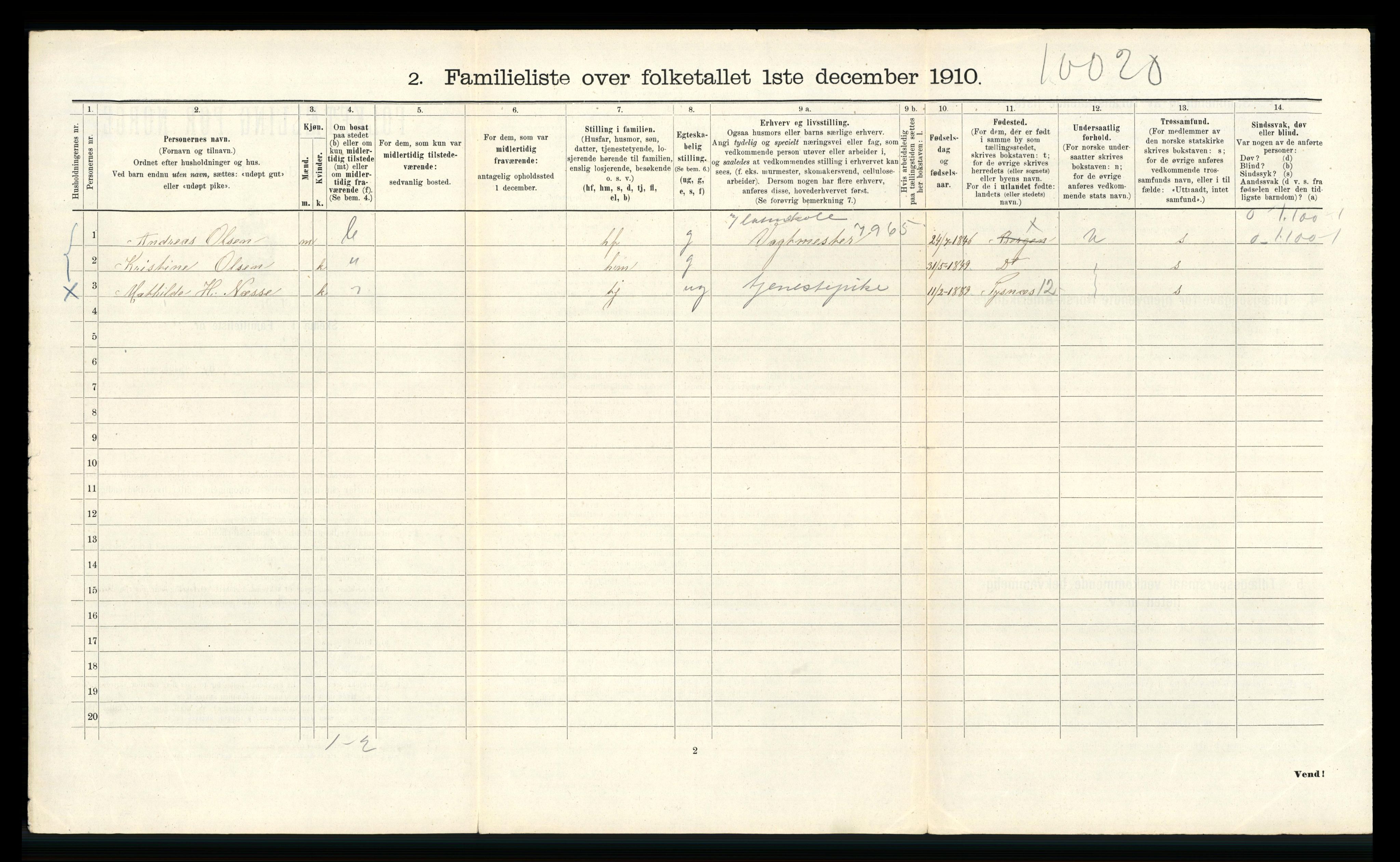 RA, 1910 census for Bergen, 1910, p. 24484