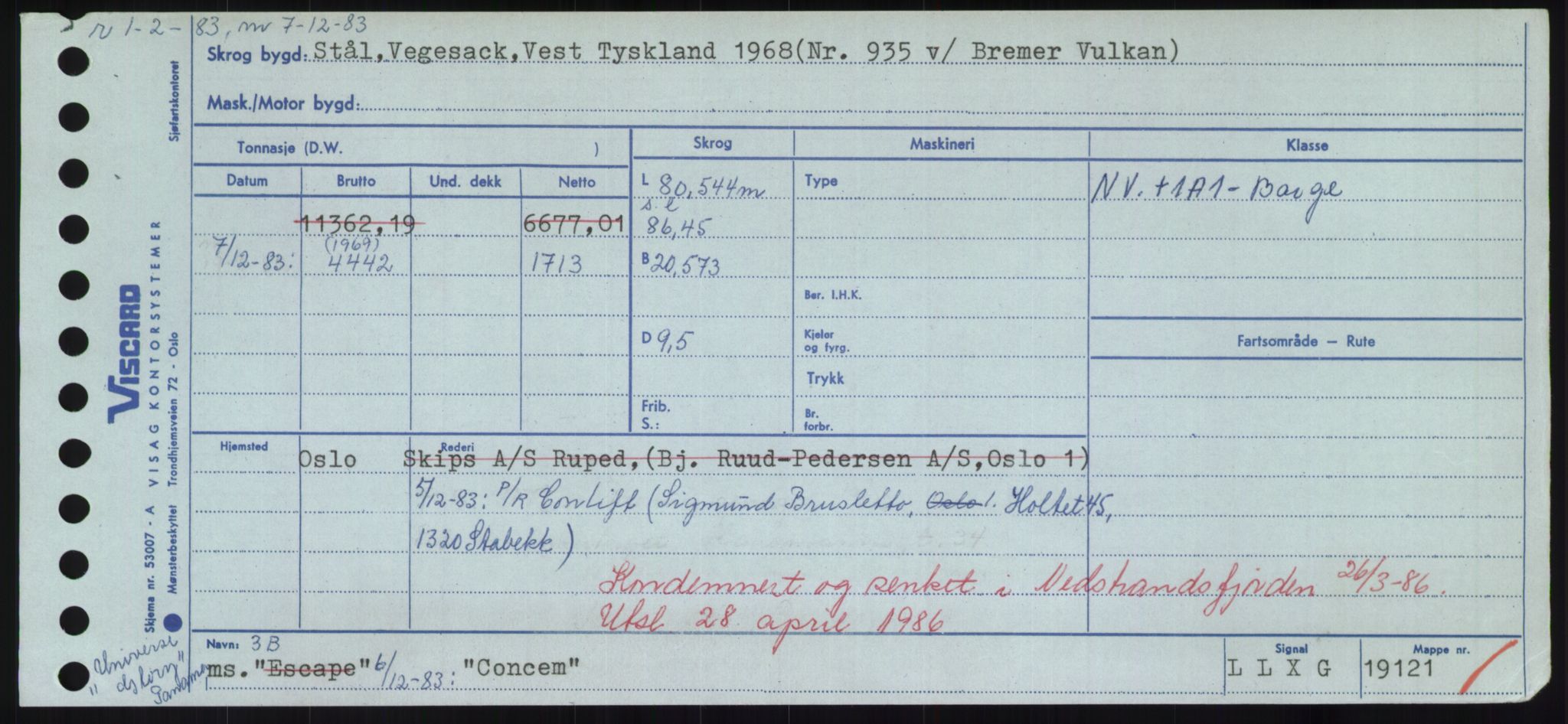 Sjøfartsdirektoratet med forløpere, Skipsmålingen, RA/S-1627/H/Hd/L0008: Fartøy, C-D, p. 137