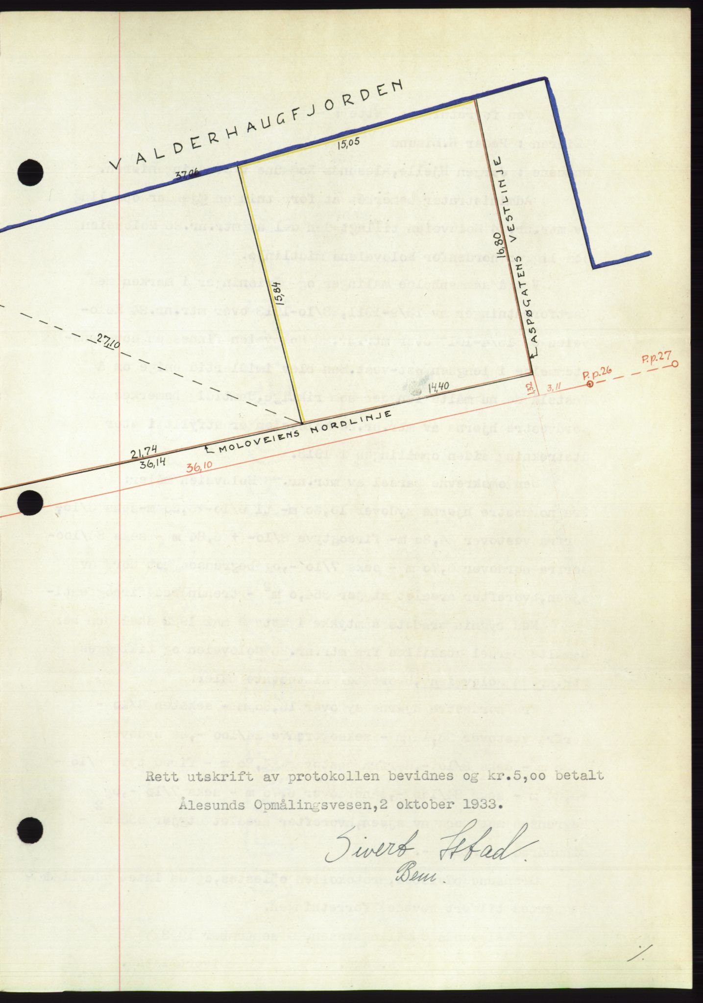 Ålesund byfogd, AV/SAT-A-4384: Mortgage book no. 31, 1933-1934, Deed date: 24.10.1933