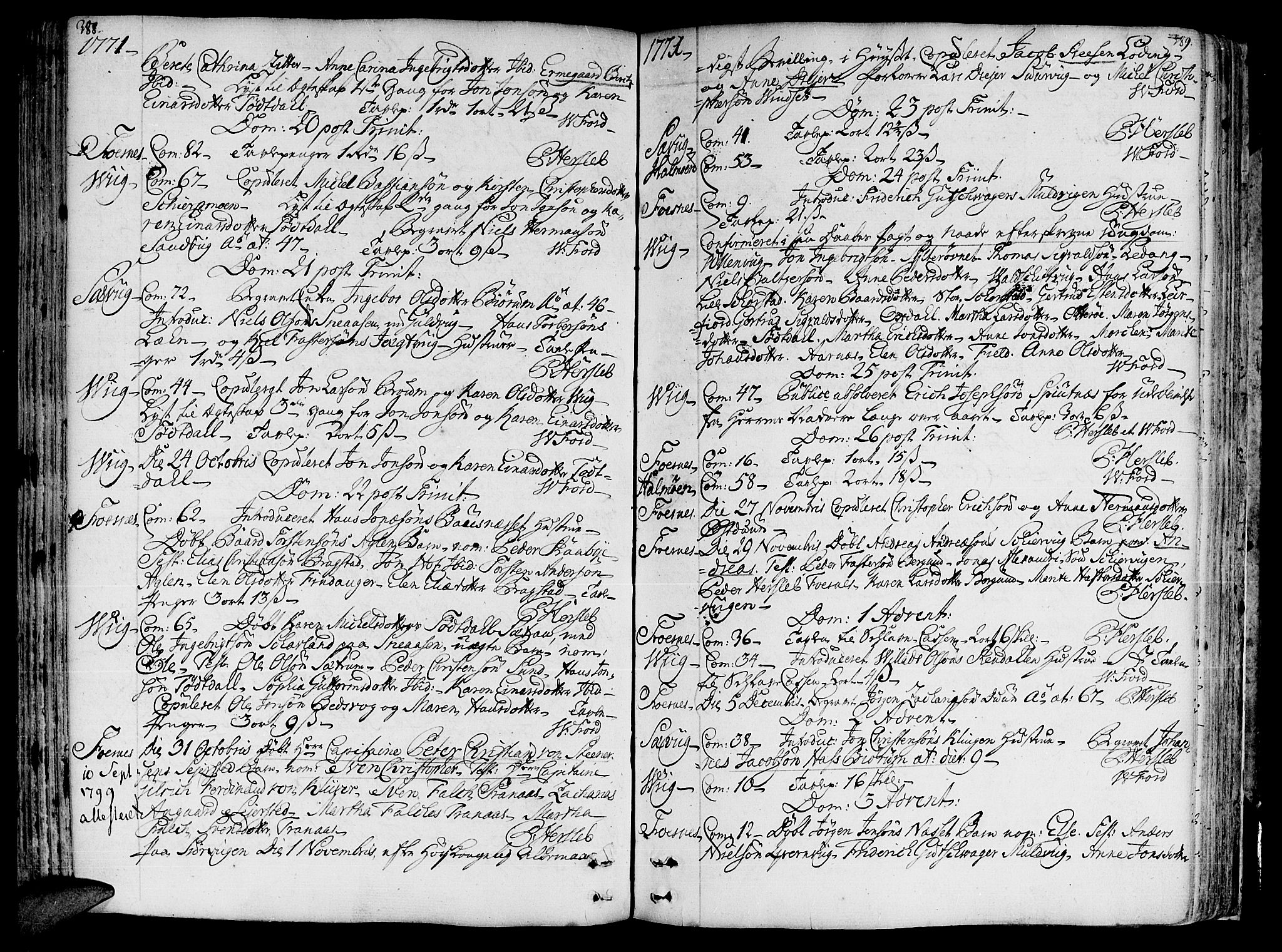 Ministerialprotokoller, klokkerbøker og fødselsregistre - Nord-Trøndelag, SAT/A-1458/773/L0607: Parish register (official) no. 773A01, 1751-1783, p. 388-389