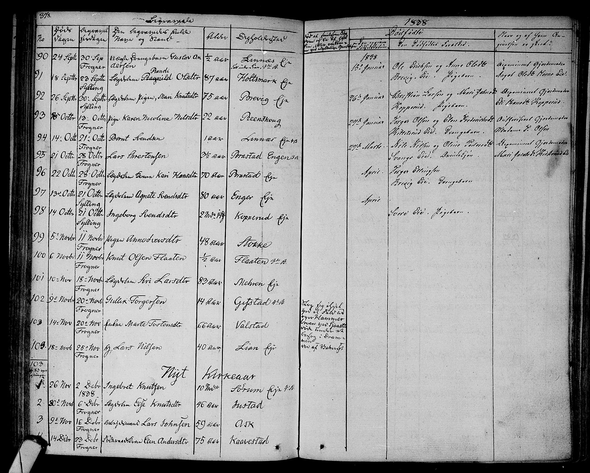 Lier kirkebøker, SAKO/A-230/F/Fa/L0010: Parish register (official) no. I 10, 1827-1843, p. 378