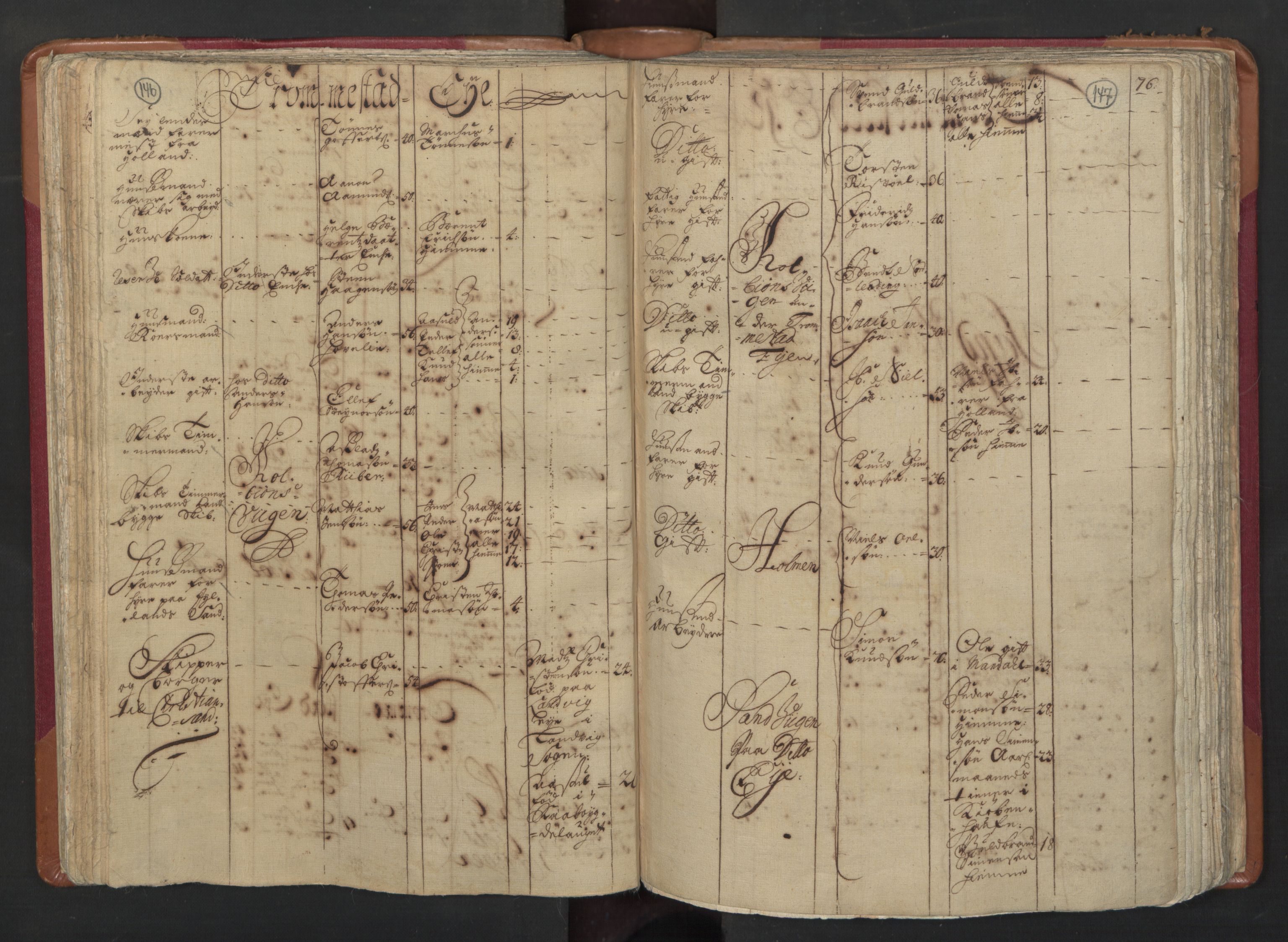 RA, Census (manntall) 1701, no. 3: Nedenes fogderi, 1701, p. 146-147