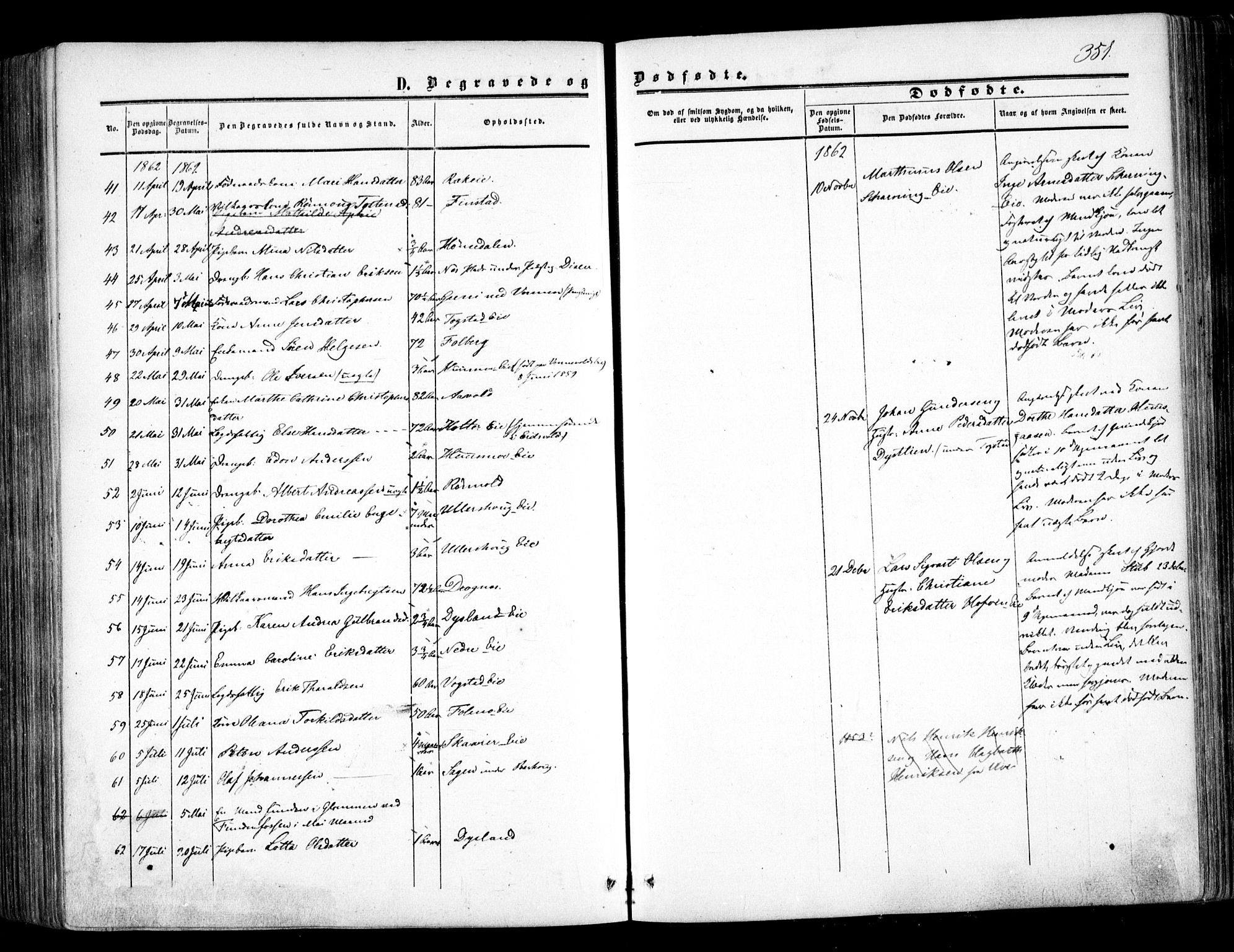 Nes prestekontor Kirkebøker, AV/SAO-A-10410/F/Fa/L0008: Parish register (official) no. I 8, 1859-1874, p. 351