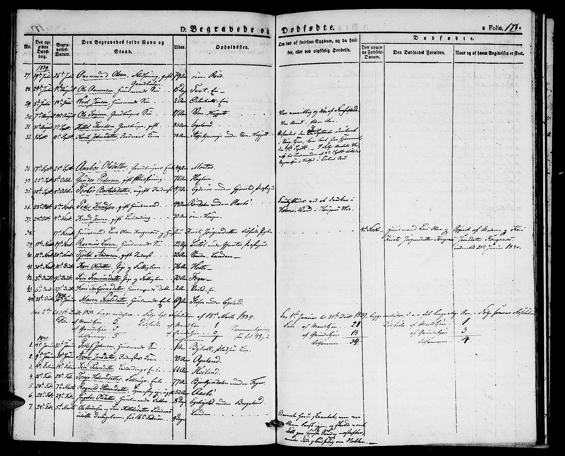 Gjerstad sokneprestkontor, SAK/1111-0014/F/Fa/Faa/L0005: Parish register (official) no. A 5, 1829-1841, p. 178