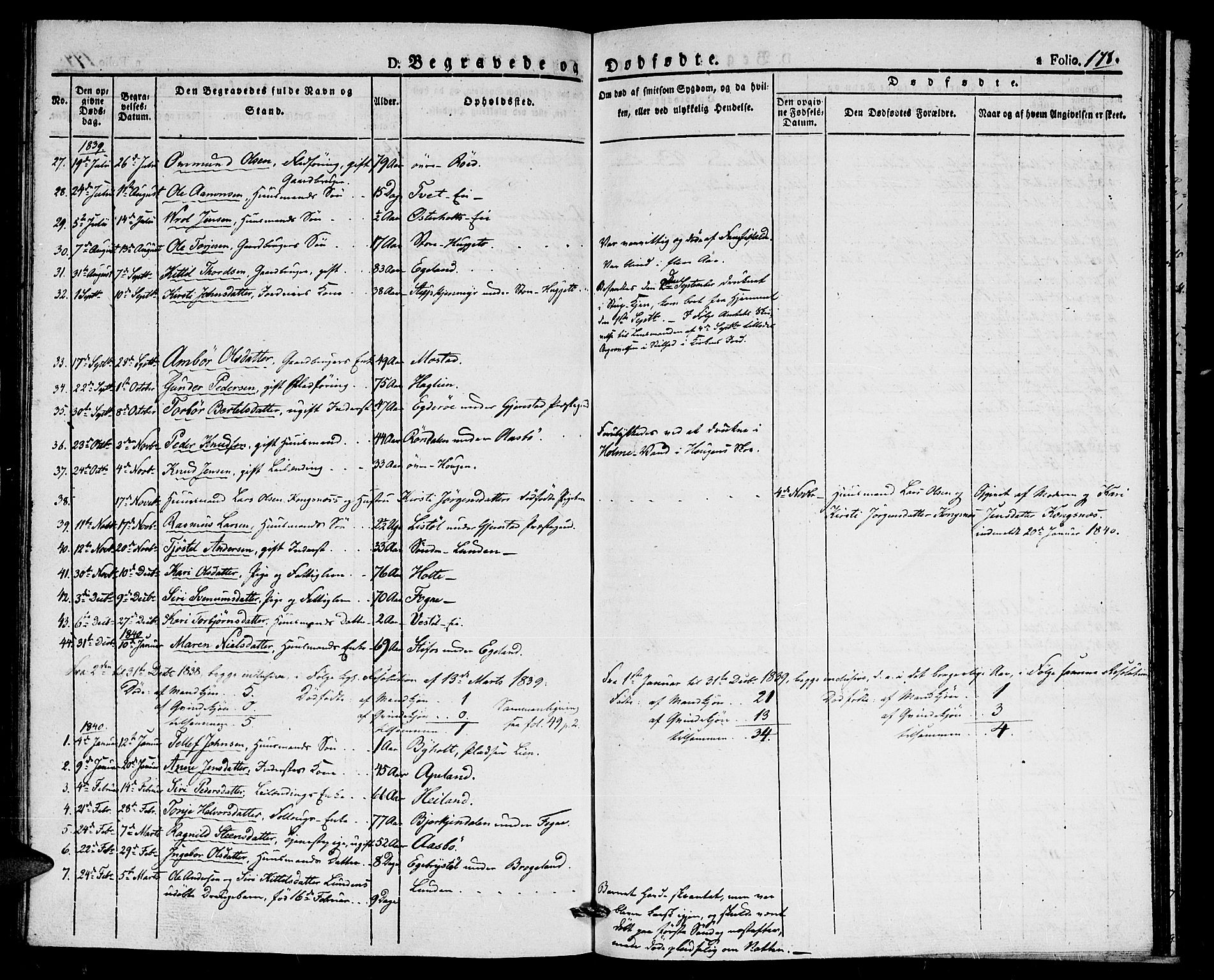 Gjerstad sokneprestkontor, AV/SAK-1111-0014/F/Fa/Faa/L0005: Parish register (official) no. A 5, 1829-1841, p. 178