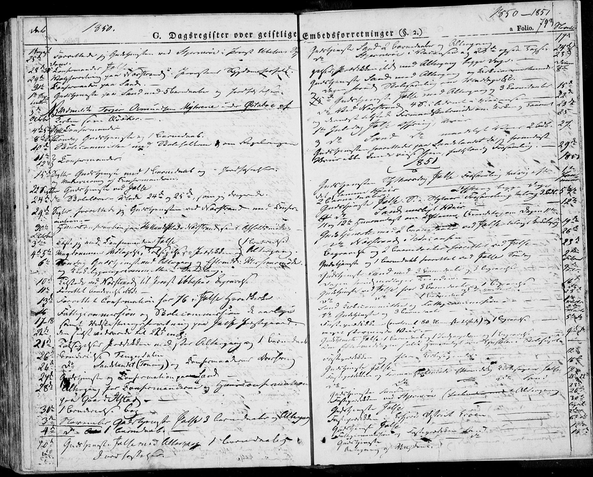 Jelsa sokneprestkontor, SAST/A-101842/01/IV: Parish register (official) no. A 6.2, 1828-1853, p. 743