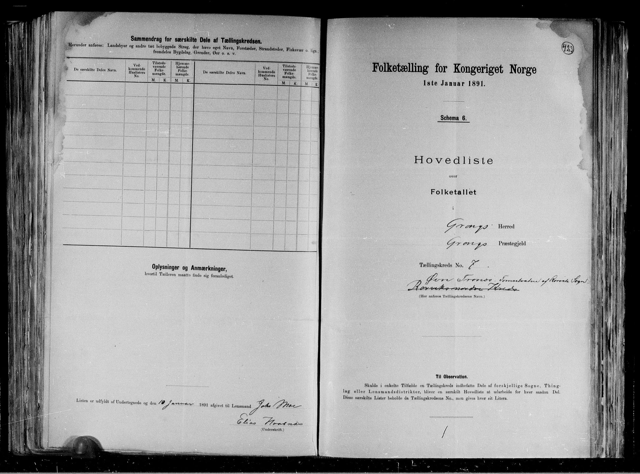 RA, 1891 census for 1742 Grong, 1891, p. 18