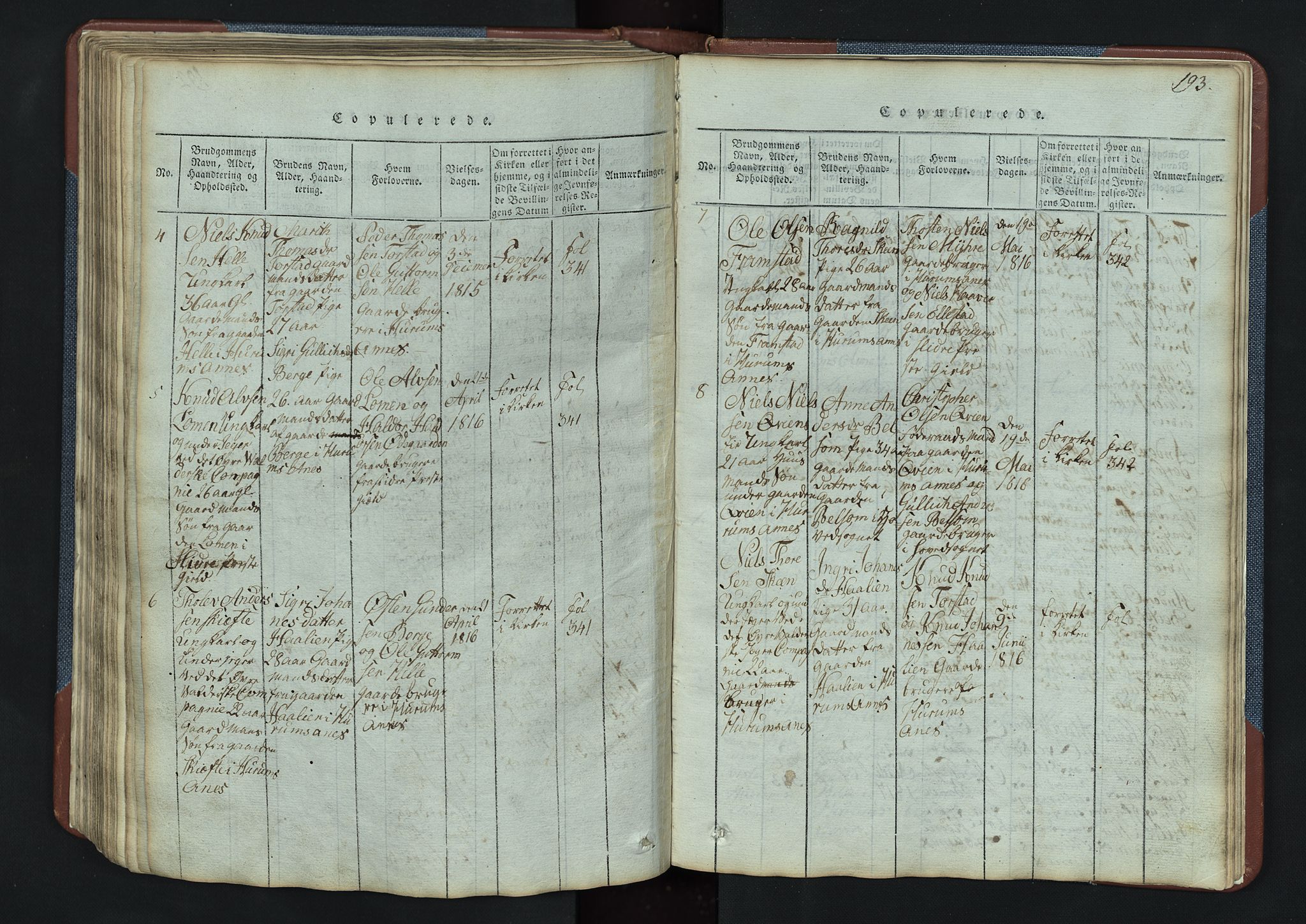 Vang prestekontor, Valdres, SAH/PREST-140/H/Hb/L0003: Parish register (copy) no. 3, 1814-1892, p. 193