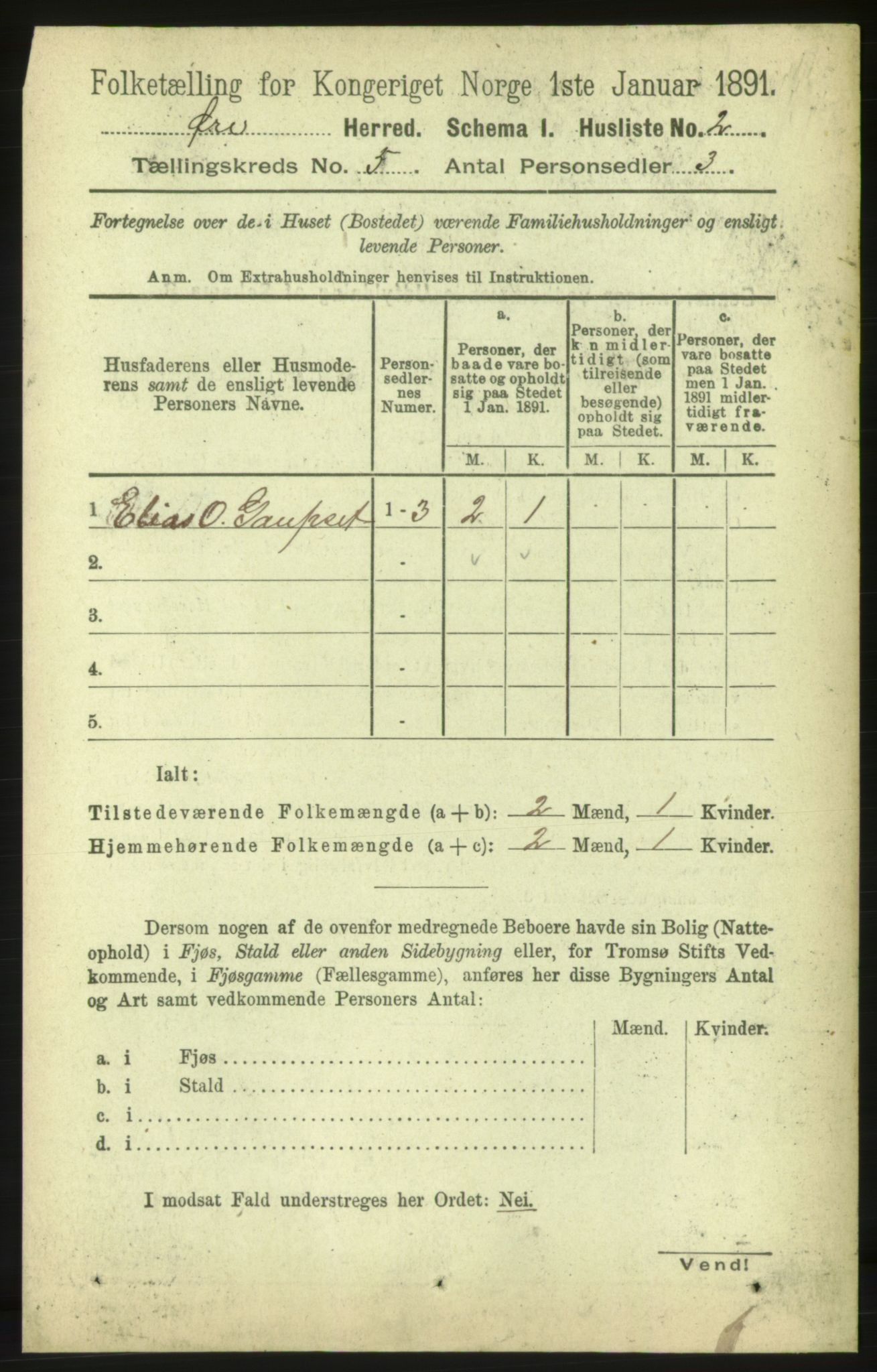 RA, 1891 census for 1558 Øre, 1891, p. 2279