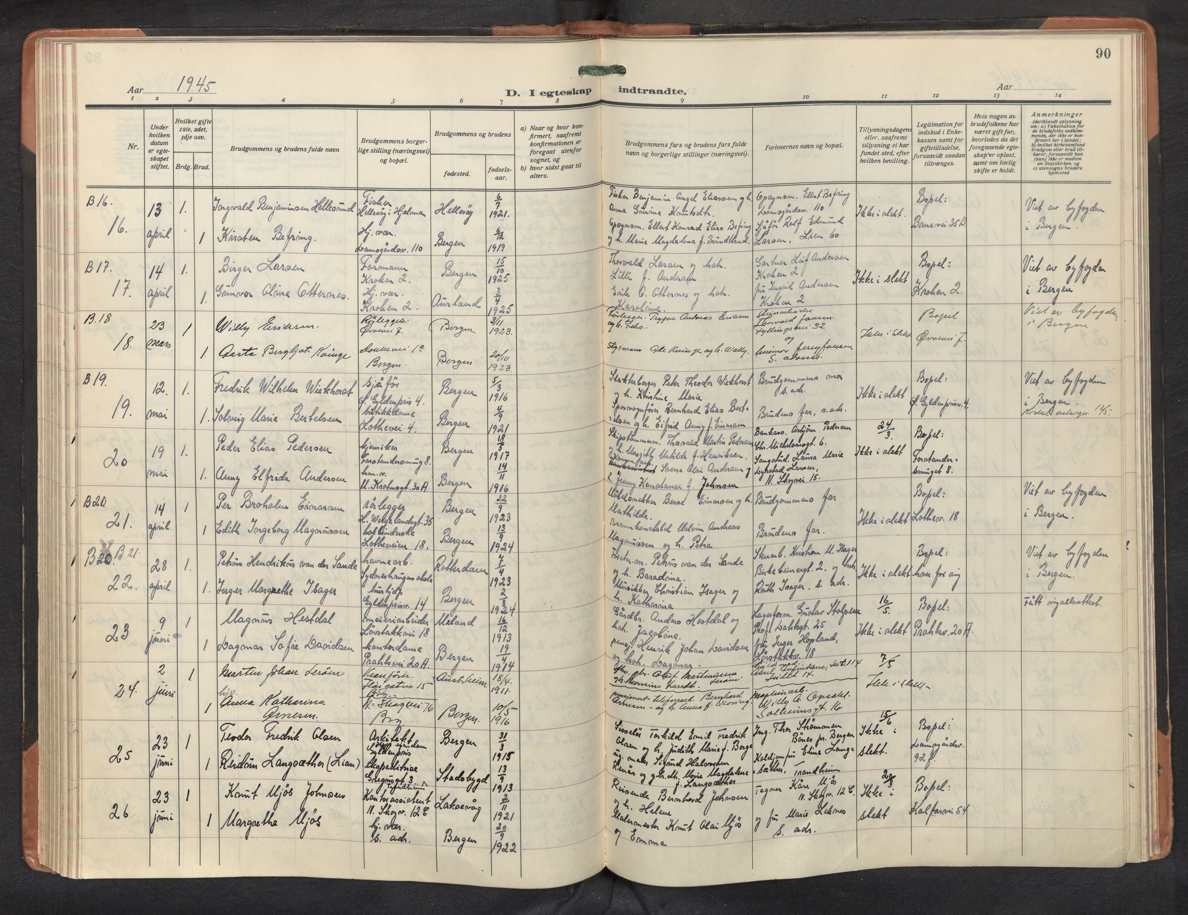 St. Markus sokneprestembete, AV/SAB-A-99935: Parish register (official) no. C 1, 1924-1947, p. 89b-90a