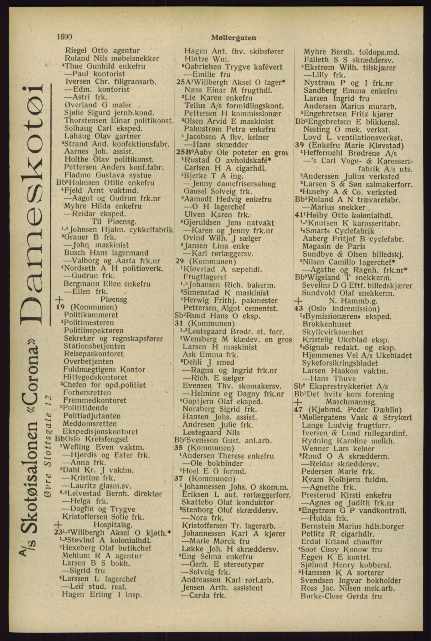 Kristiania/Oslo adressebok, PUBL/-, 1929, p. 1690