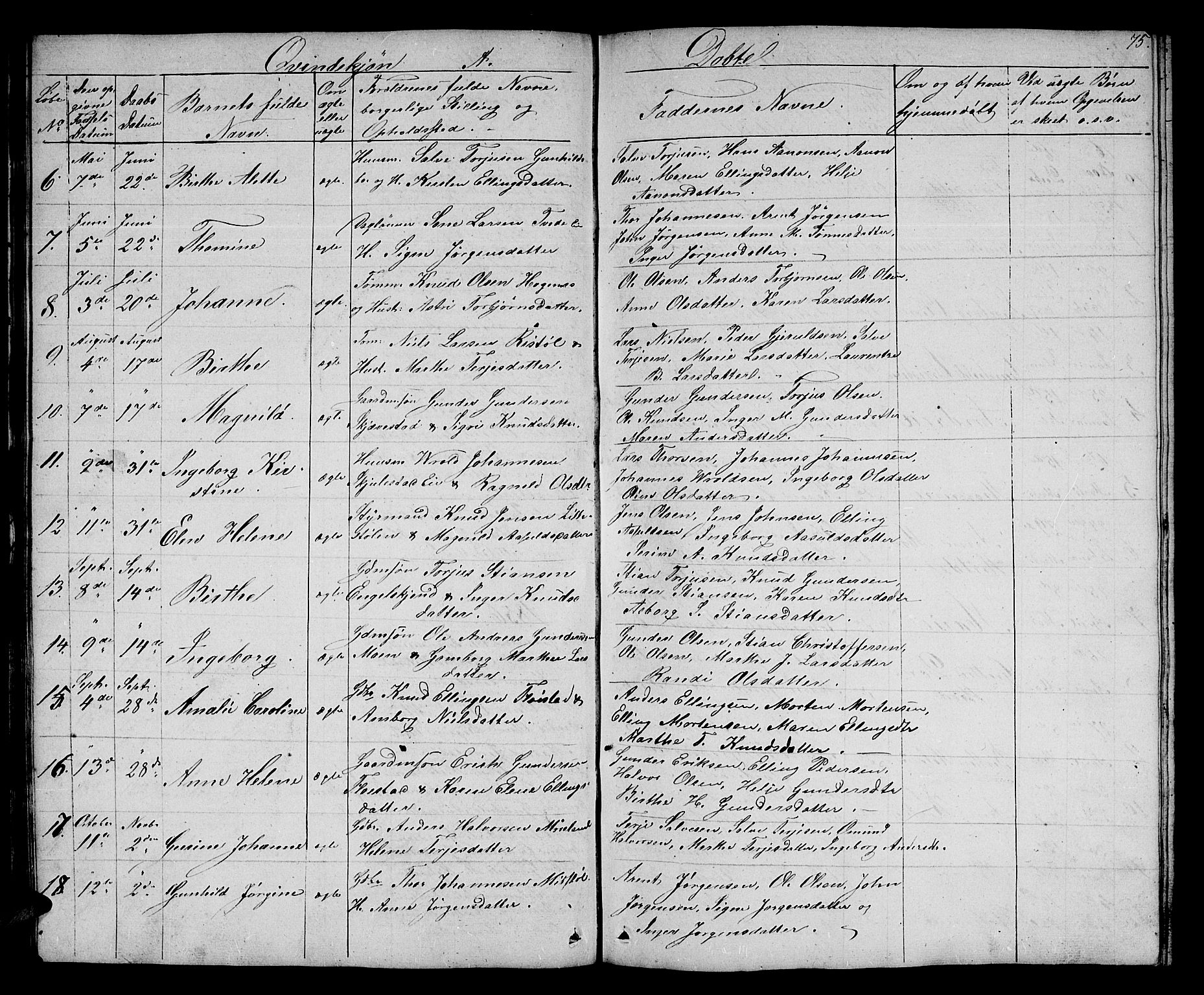 Austre Moland sokneprestkontor, SAK/1111-0001/F/Fb/Fba/L0001: Parish register (copy) no. B 1, 1842-1868, p. 75