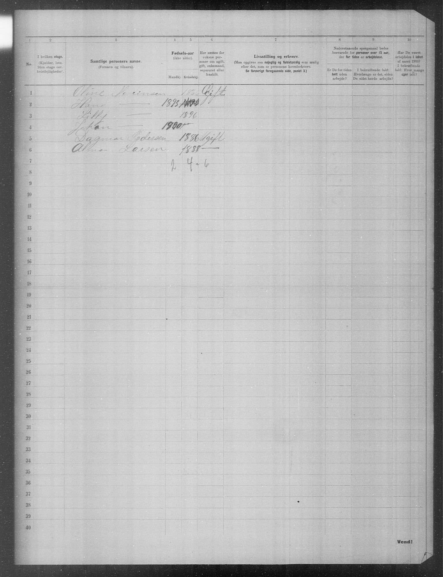 OBA, Municipal Census 1903 for Kristiania, 1903, p. 20582