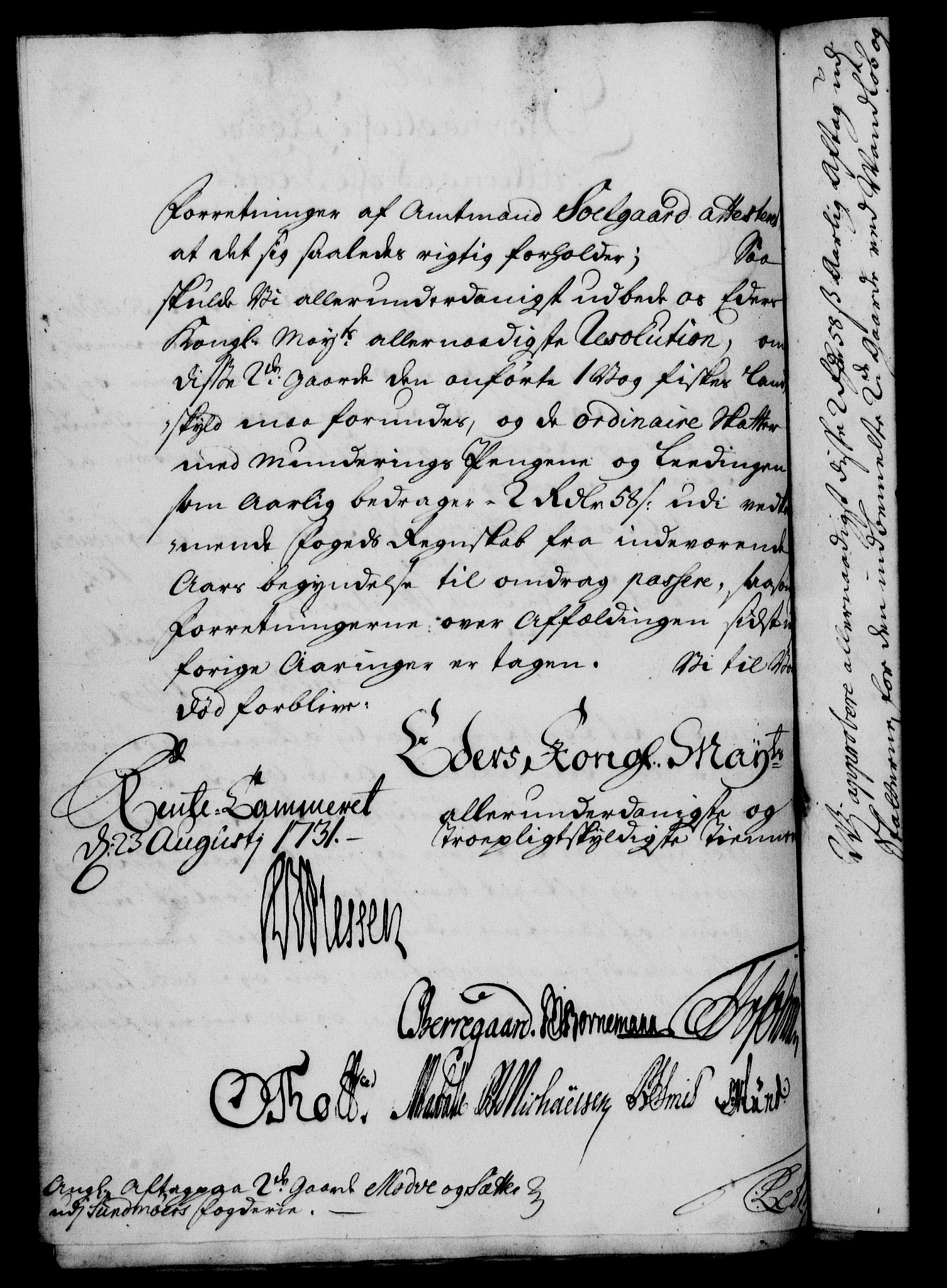Rentekammeret, Kammerkanselliet, RA/EA-3111/G/Gf/Gfa/L0014: Norsk relasjons- og resolusjonsprotokoll (merket RK 52.14), 1731, p. 305