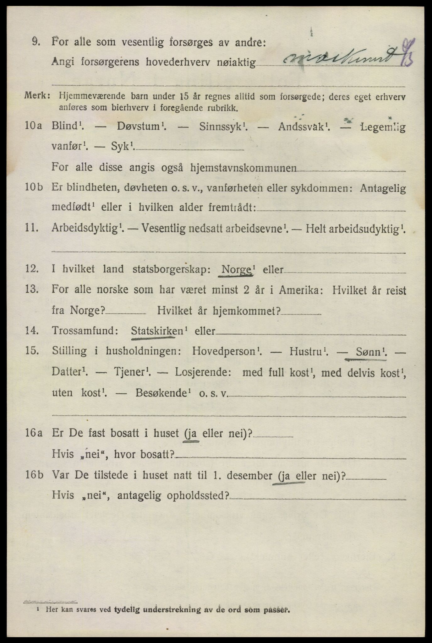 SAKO, 1920 census for Sandeherred, 1920, p. 20689