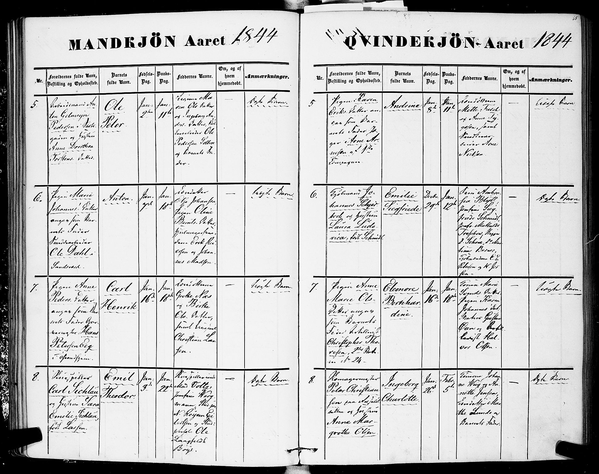 Rikshospitalet prestekontor Kirkebøker, AV/SAO-A-10309b/F/L0003: Parish register (official) no. 3, 1841-1853, p. 65