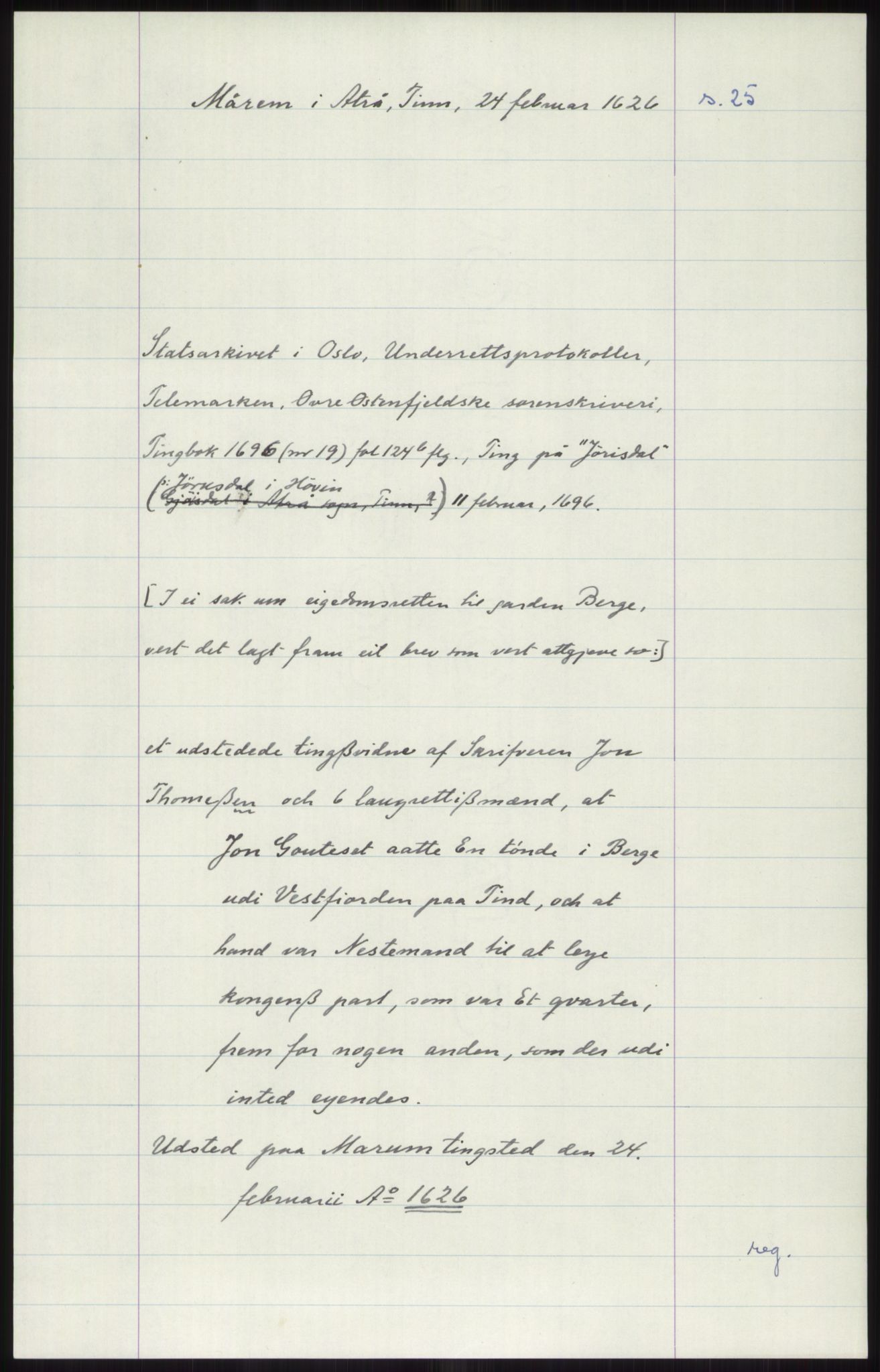 Samlinger til kildeutgivelse, Diplomavskriftsamlingen, AV/RA-EA-4053/H/Ha, p. 3568