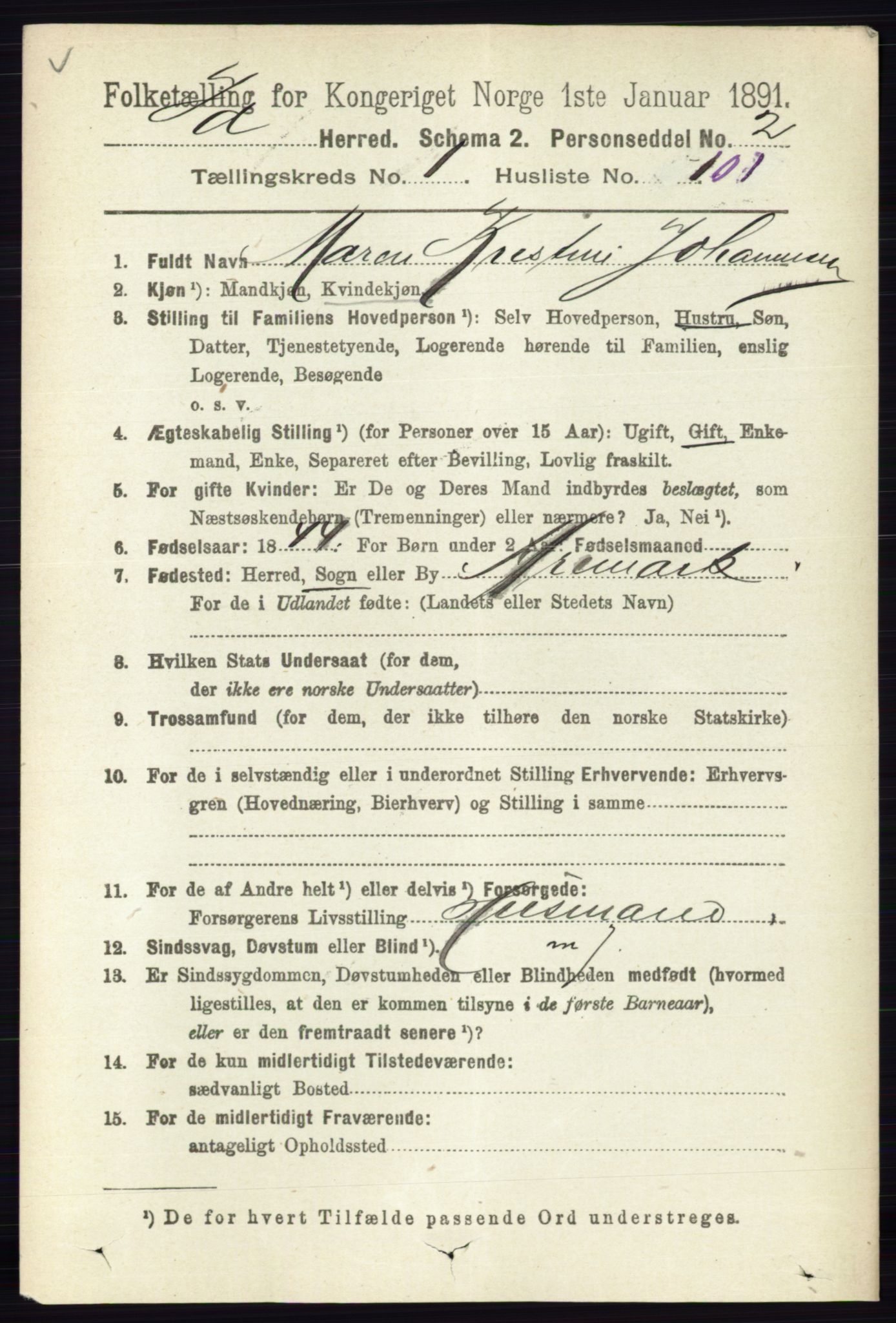 RA, 1891 census for 0117 Idd, 1891, p. 1032