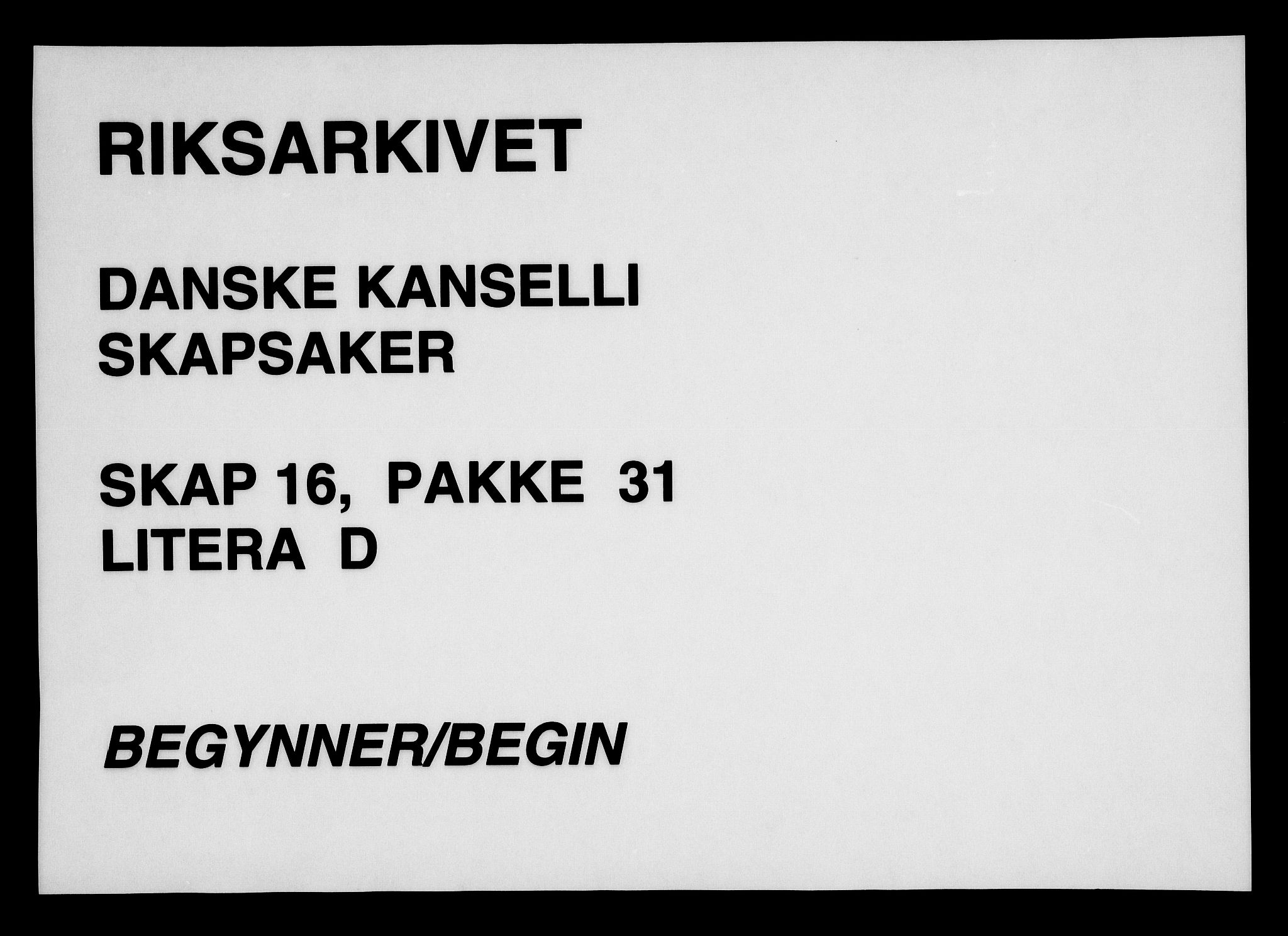 Danske Kanselli, Skapsaker, RA/EA-4061/F/L0109: Skap 16, pakke 31, litra C-D, 1752-1806, p. 277