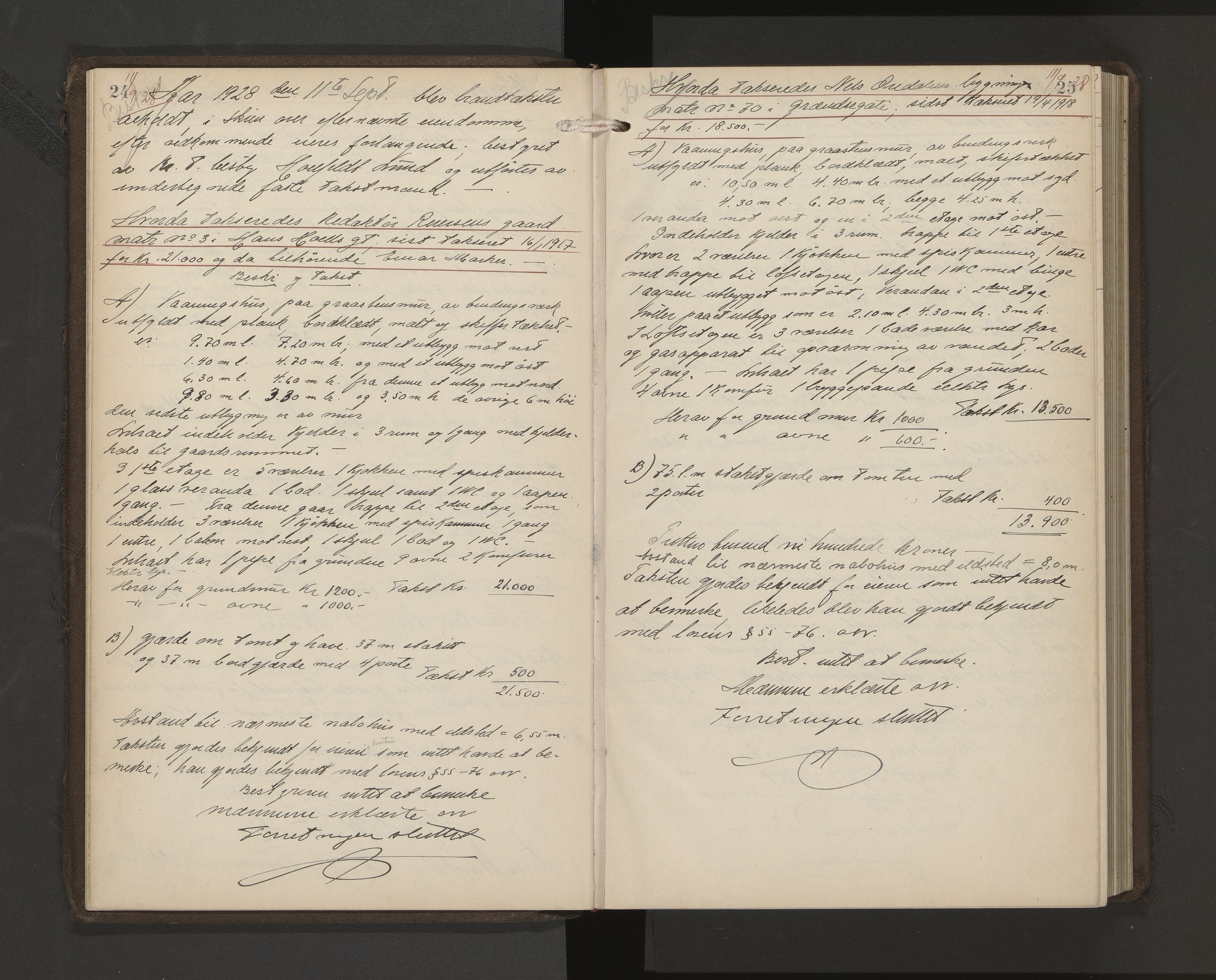 Skien magistrat, AV/SAKO-A-860/F/Fb/Fba/L0033: Branntakstprotokoll, 1928-1932, p. 24-25