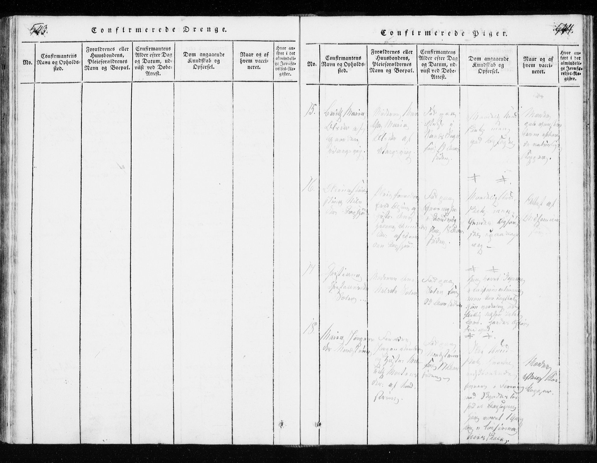 Tranøy sokneprestkontor, AV/SATØ-S-1313/I/Ia/Iaa/L0004kirke: Parish register (official) no. 4, 1820-1829, p. 543-544