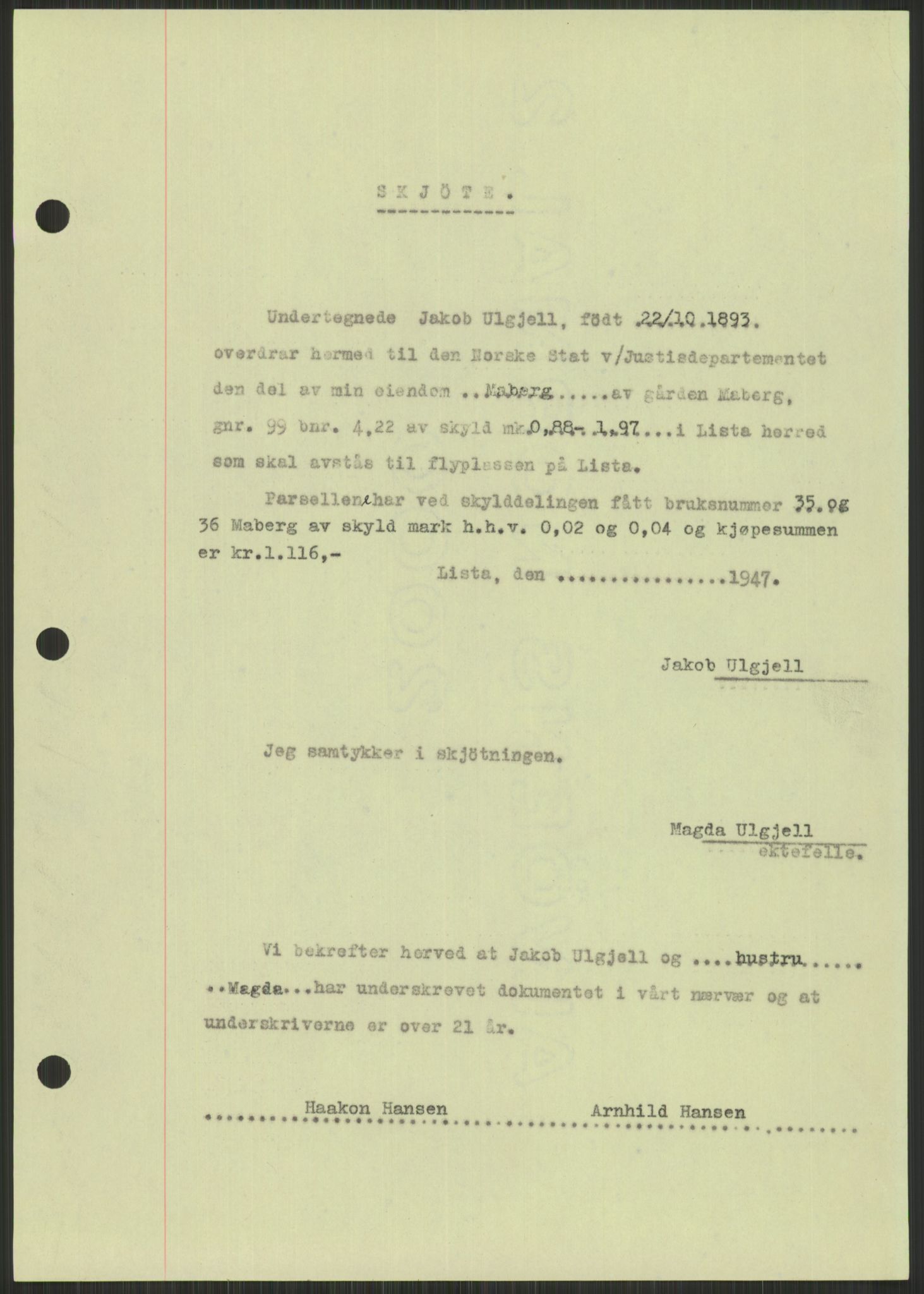 Forsvarsdepartementet, 10. kontor / Oppgjørskontoret, AV/RA-RAFA-1225/D/Db/L0182: Lista oppgjørskontor, 1942-1950, p. 39