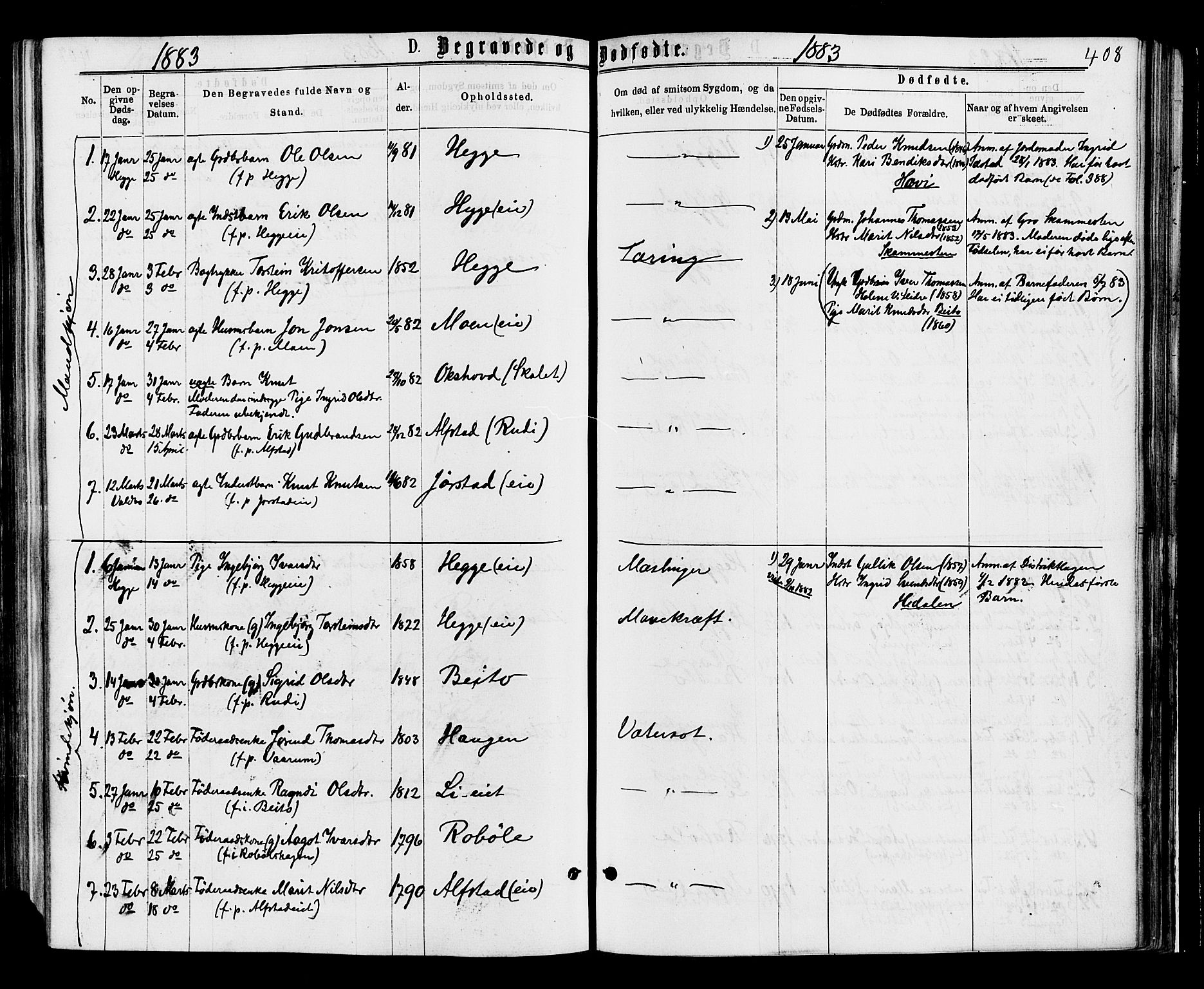 Øystre Slidre prestekontor, AV/SAH-PREST-138/H/Ha/Haa/L0002: Parish register (official) no. 2, 1874-1886, p. 408