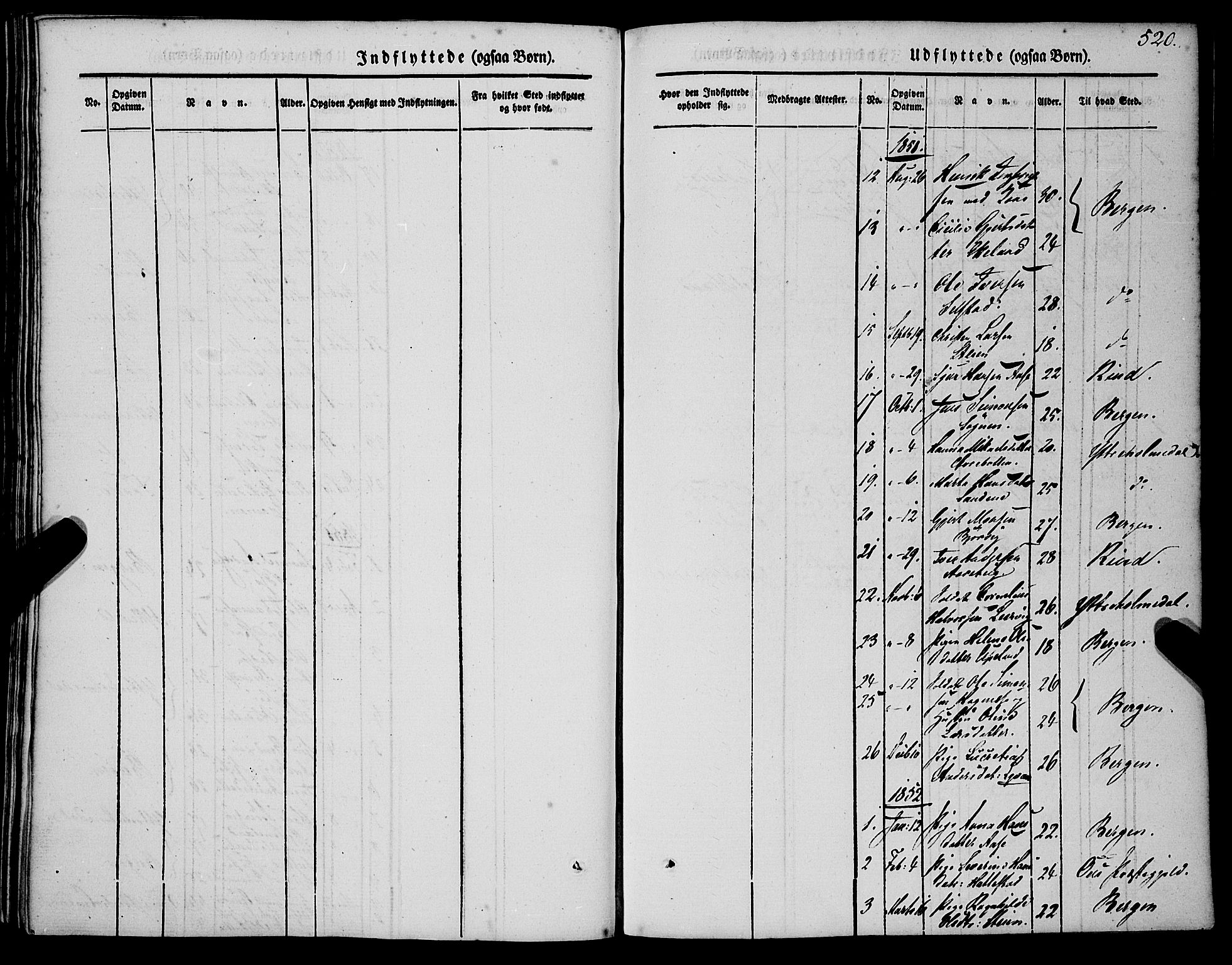Gaular sokneprestembete, SAB/A-80001/H/Haa: Parish register (official) no. A 4II, 1841-1859, p. 520