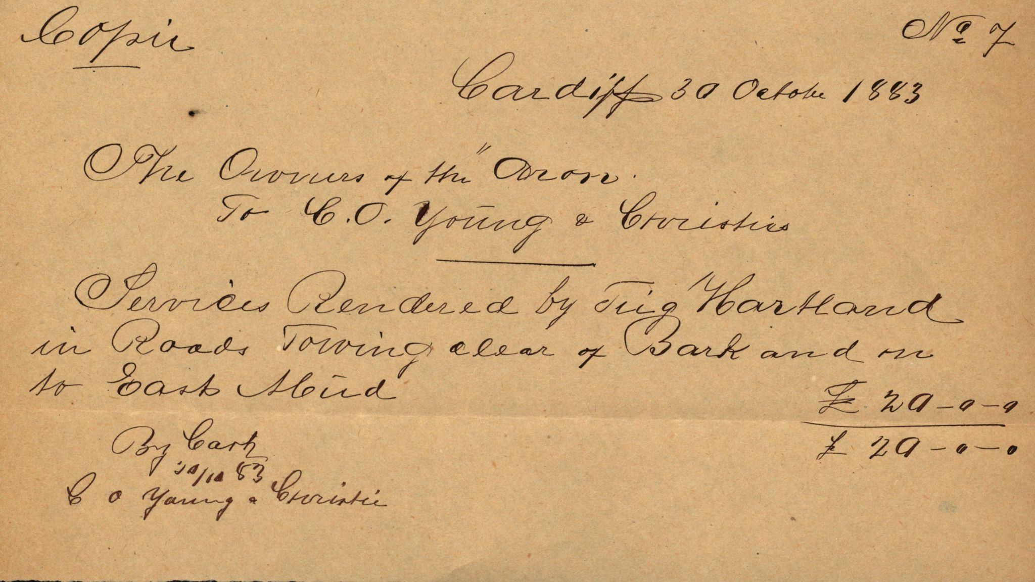 Pa 63 - Østlandske skibsassuranceforening, VEMU/A-1079/G/Ga/L0016/0016: Havaridokumenter / St. Petersburg, Ariel, B.M. Width, Aron, 1883, p. 18