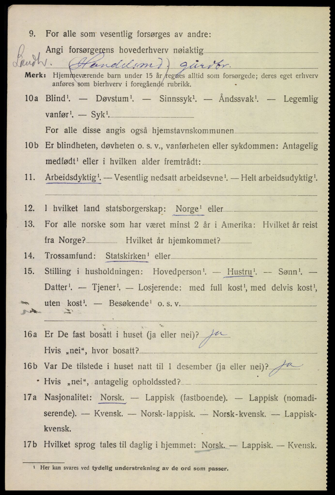 SAT, 1920 census for Lødingen, 1920, p. 1592