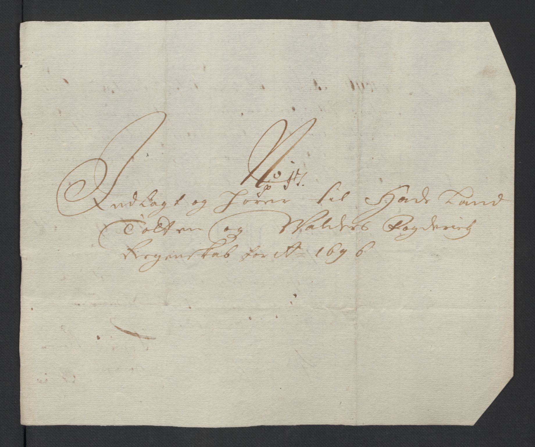 Rentekammeret inntil 1814, Reviderte regnskaper, Fogderegnskap, AV/RA-EA-4092/R18/L1294: Fogderegnskap Hadeland, Toten og Valdres, 1696, p. 197