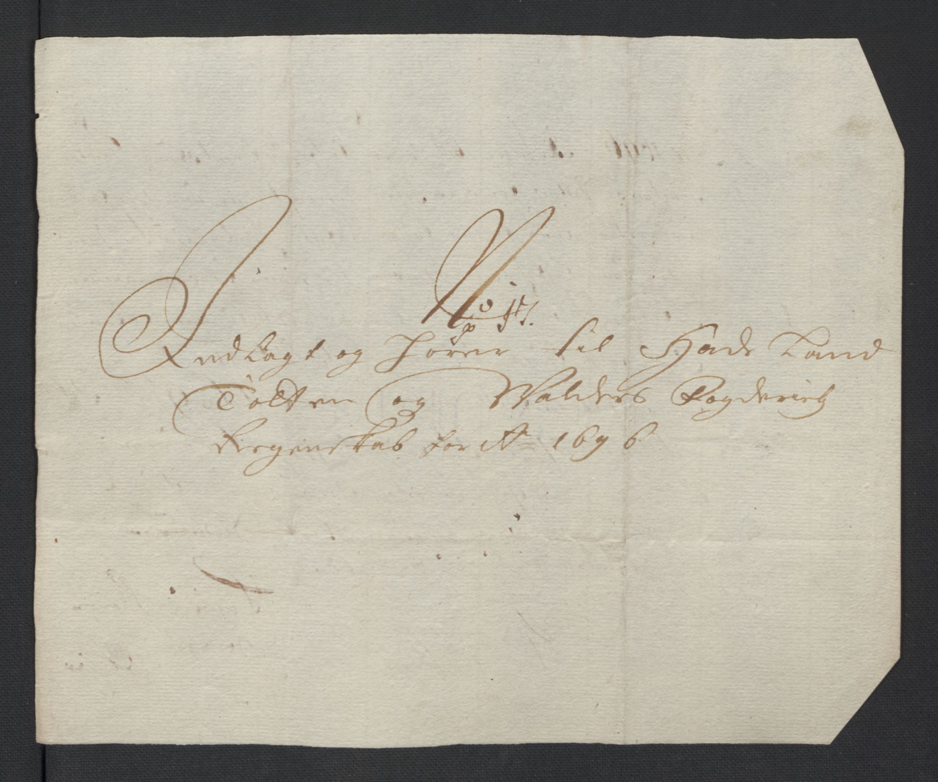 Rentekammeret inntil 1814, Reviderte regnskaper, Fogderegnskap, RA/EA-4092/R18/L1294: Fogderegnskap Hadeland, Toten og Valdres, 1696, p. 197