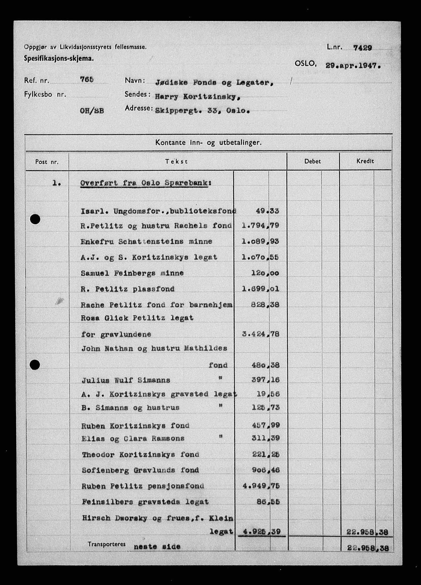 Justisdepartementet, Tilbakeføringskontoret for inndratte formuer, AV/RA-S-1564/H/Hc/Hcc/L0948: --, 1945-1947, p. 380