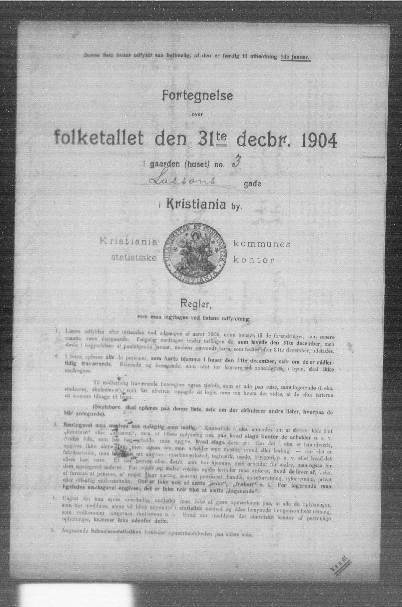 OBA, Municipal Census 1904 for Kristiania, 1904, p. 11077