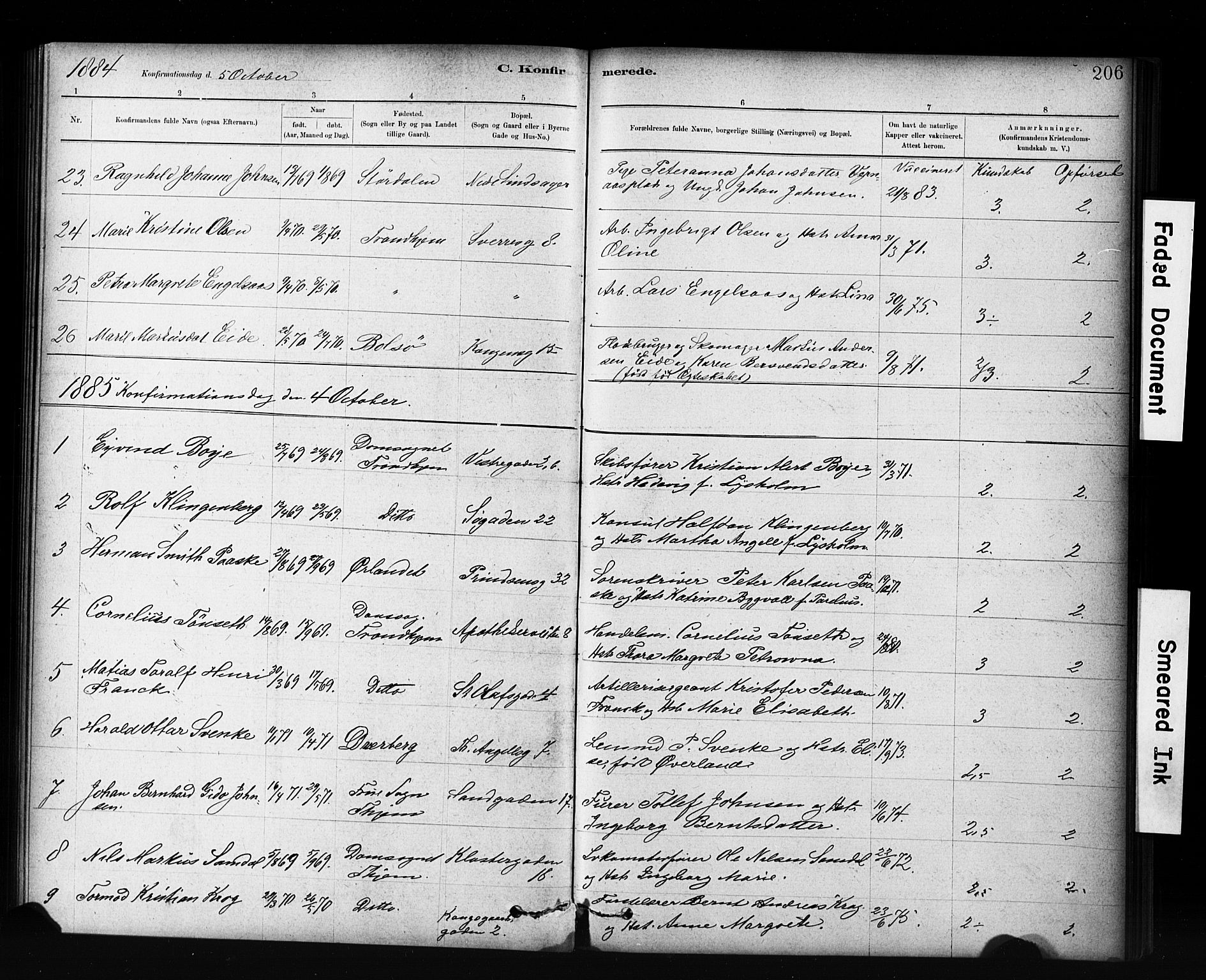 Ministerialprotokoller, klokkerbøker og fødselsregistre - Sør-Trøndelag, SAT/A-1456/601/L0071: Curate's parish register no. 601B04, 1882-1931, p. 206