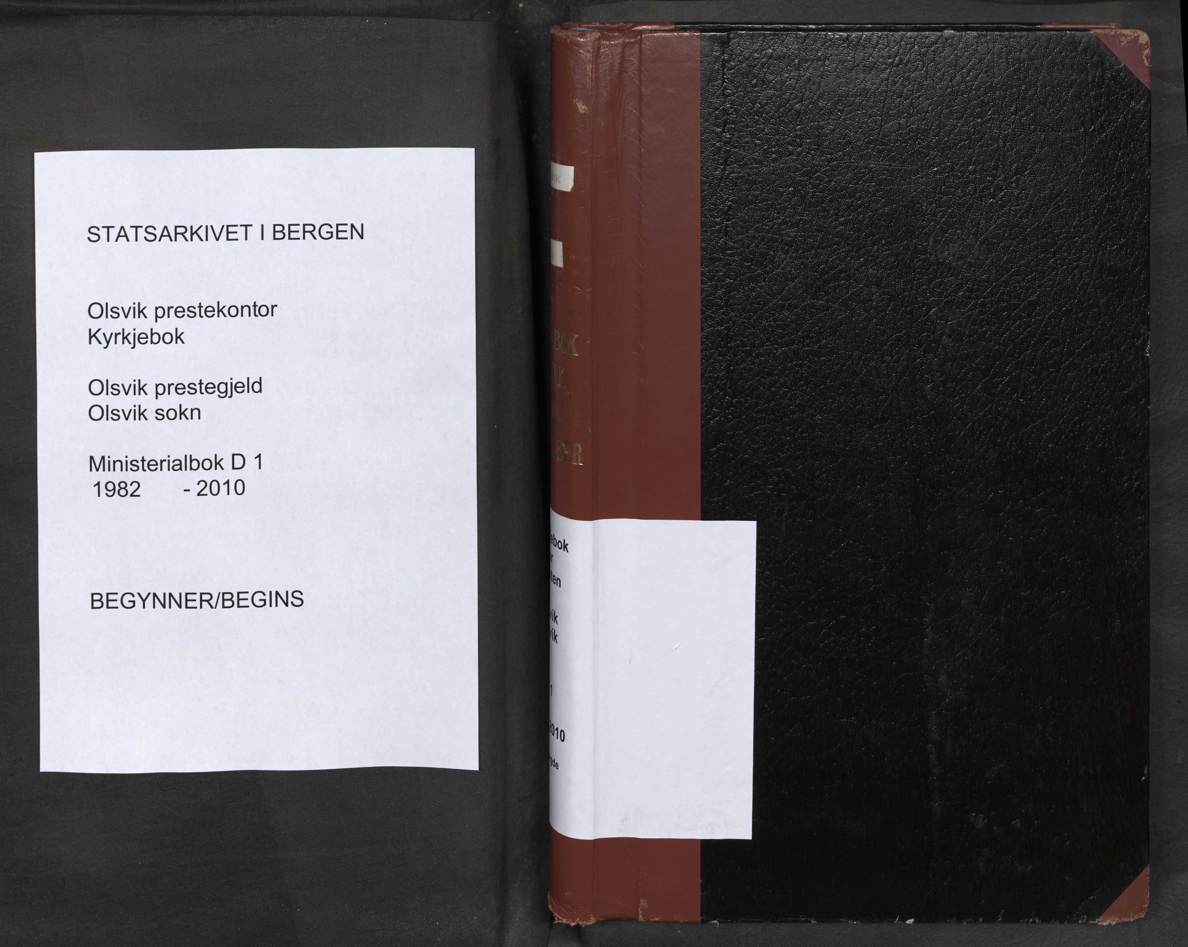 Olsvik sokneprestembete, AV/SAB-A-100252: Parish register (official) no. D 1, 1982-2010