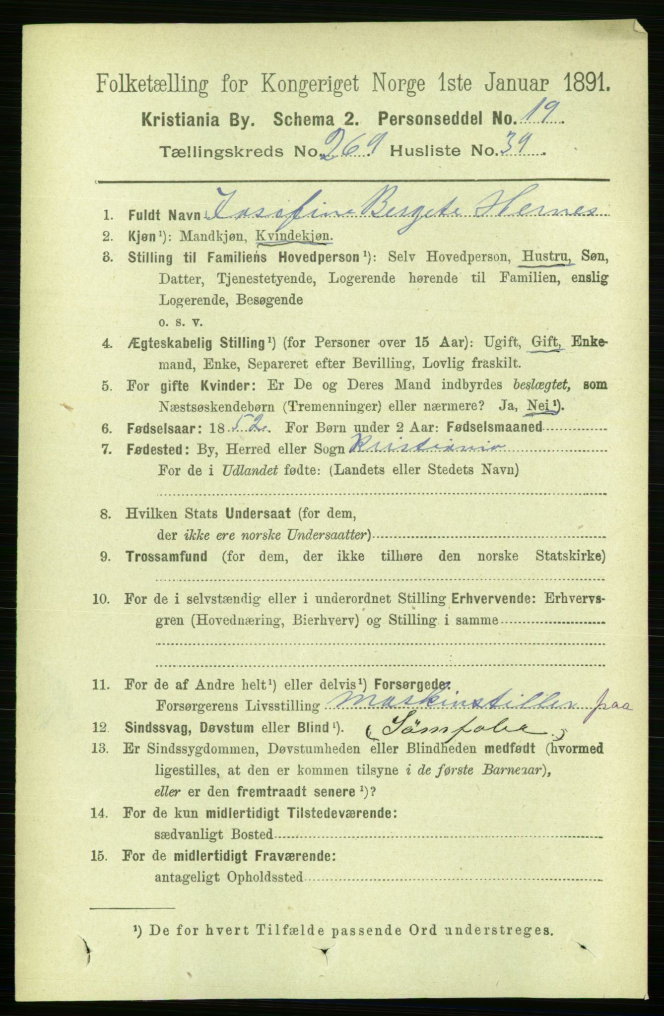 RA, 1891 census for 0301 Kristiania, 1891, p. 163947