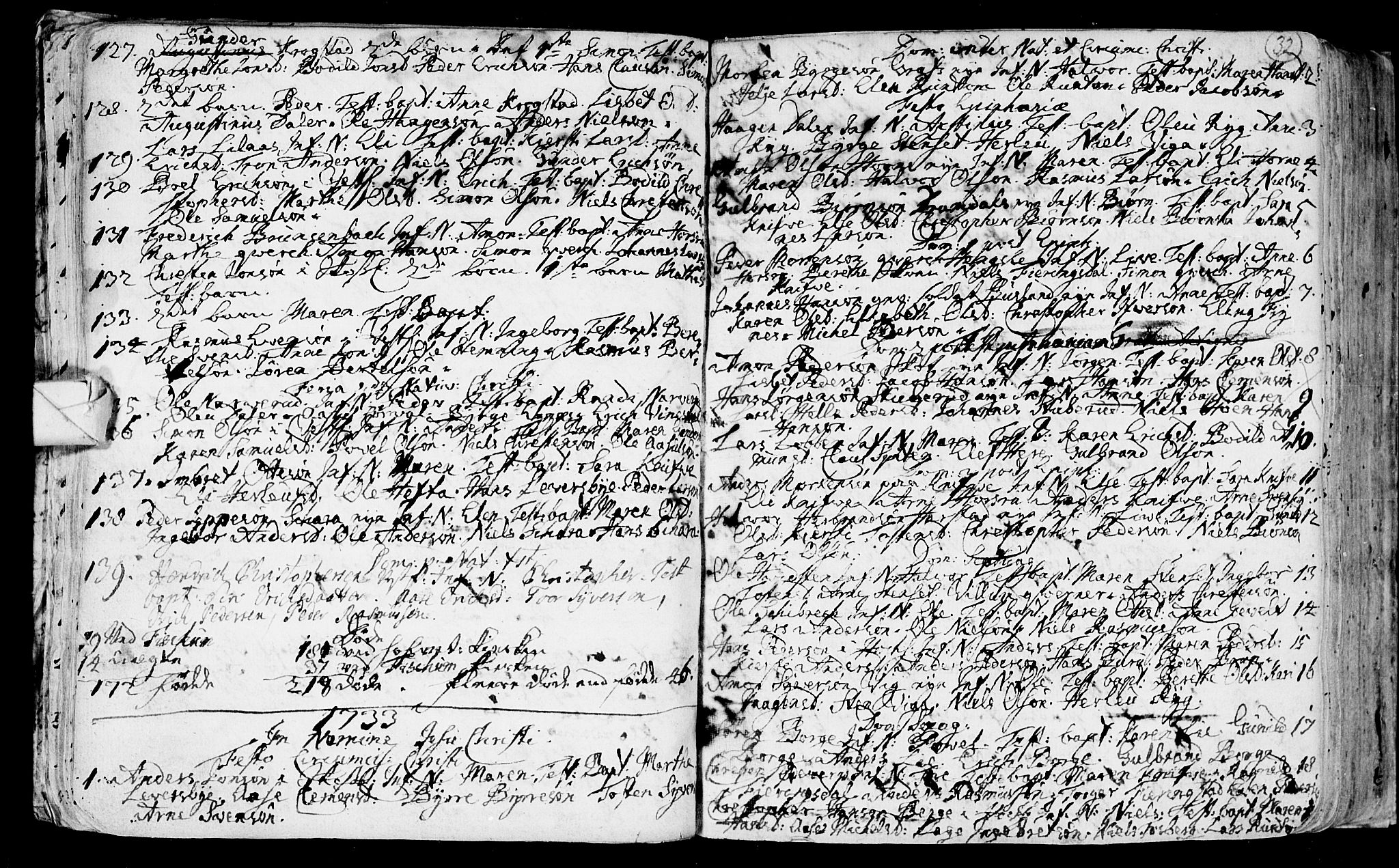 Eiker kirkebøker, AV/SAKO-A-4/F/Fa/L0003: Parish register (official) no. I 3, 1724-1753, p. 32