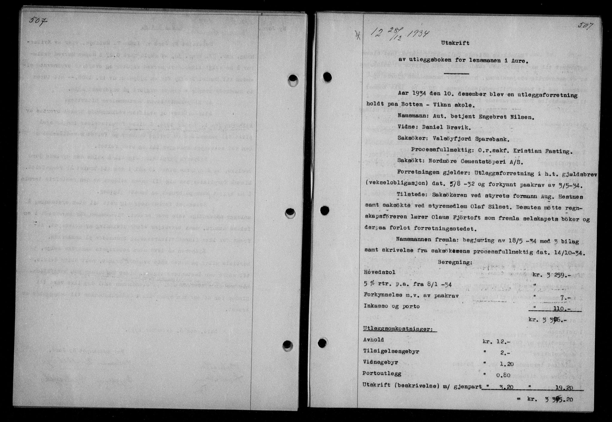 Nordmøre sorenskriveri, AV/SAT-A-4132/1/2/2Ca/L0082: Mortgage book no. 72, 1934-1934, Deed date: 28.12.1934