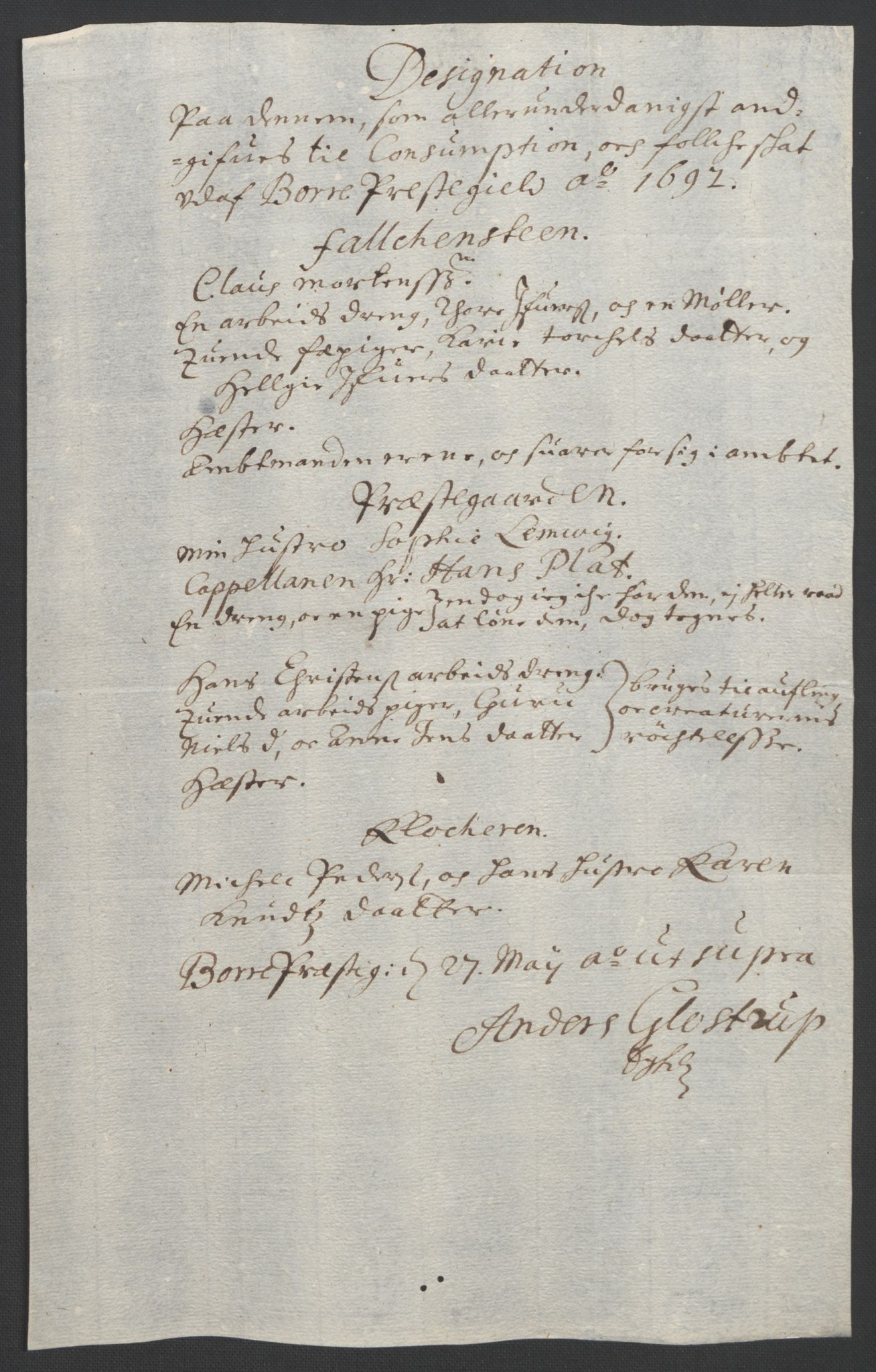 Rentekammeret inntil 1814, Reviderte regnskaper, Fogderegnskap, AV/RA-EA-4092/R32/L1865: Fogderegnskap Jarlsberg grevskap, 1692, p. 242