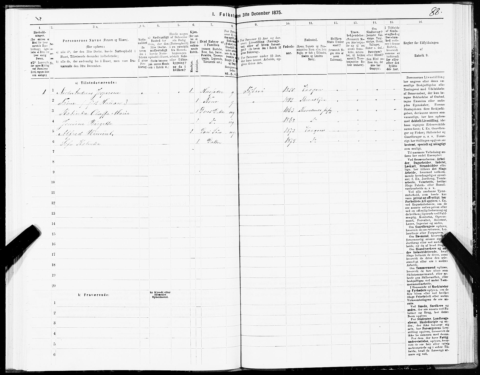 SAT, 1875 census for 1865P Vågan, 1875, p. 2088