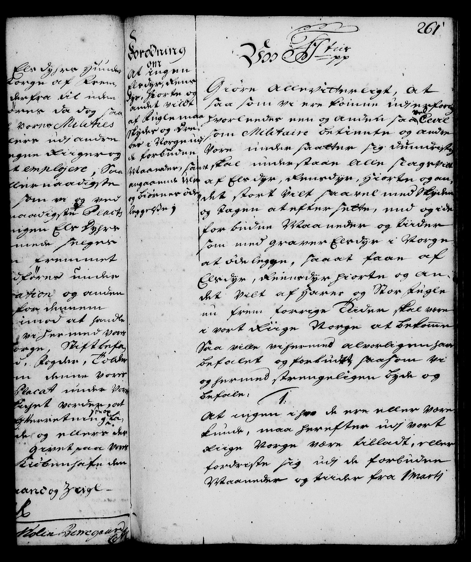 Rentekammeret, Kammerkanselliet, RA/EA-3111/G/Gg/Gga/L0003: Norsk ekspedisjonsprotokoll med register (merket RK 53.3), 1727-1734, p. 261