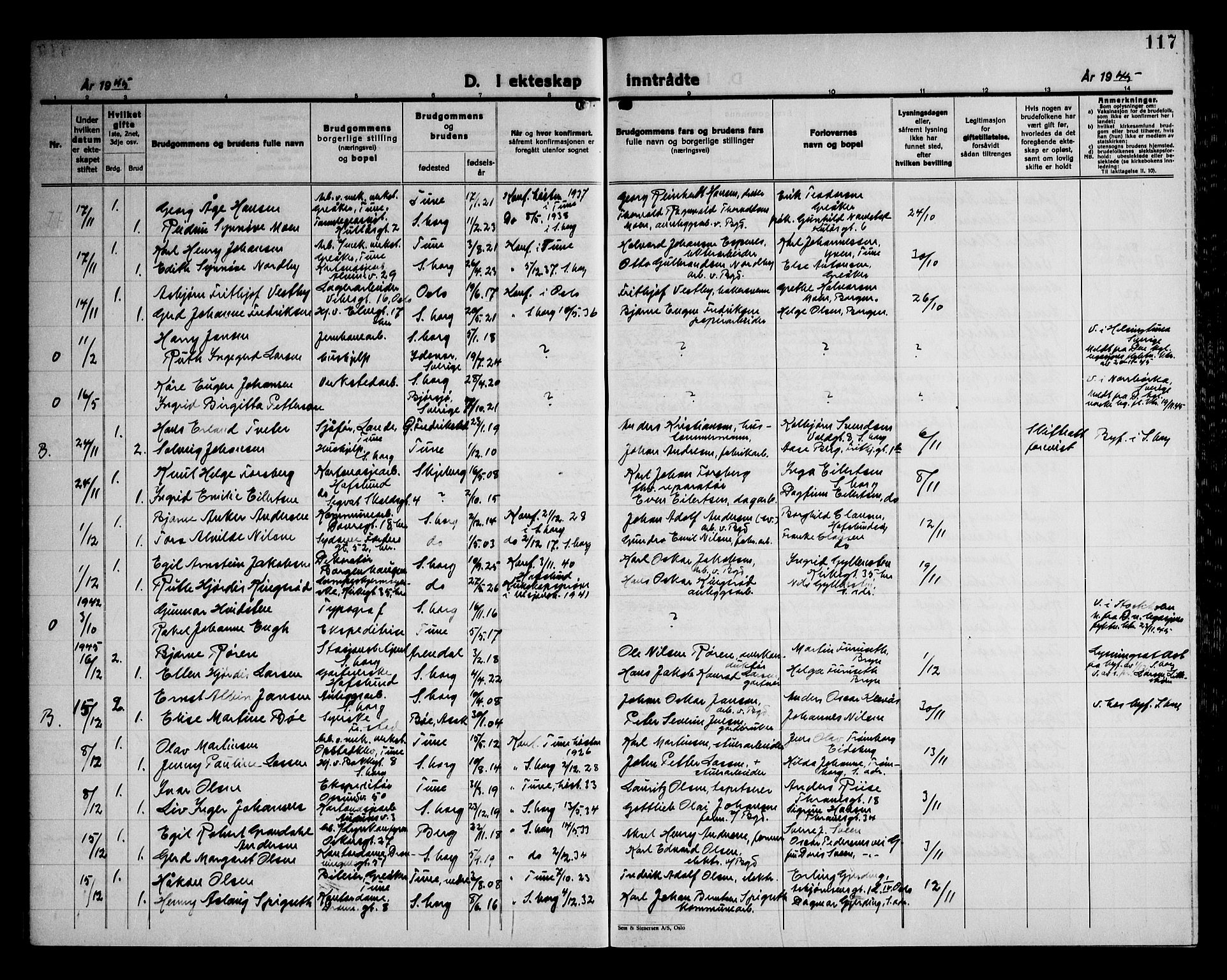 Sarpsborg prestekontor Kirkebøker, SAO/A-2006/G/Ga/L0004: Parish register (copy) no. 4, 1929-1949, p. 117