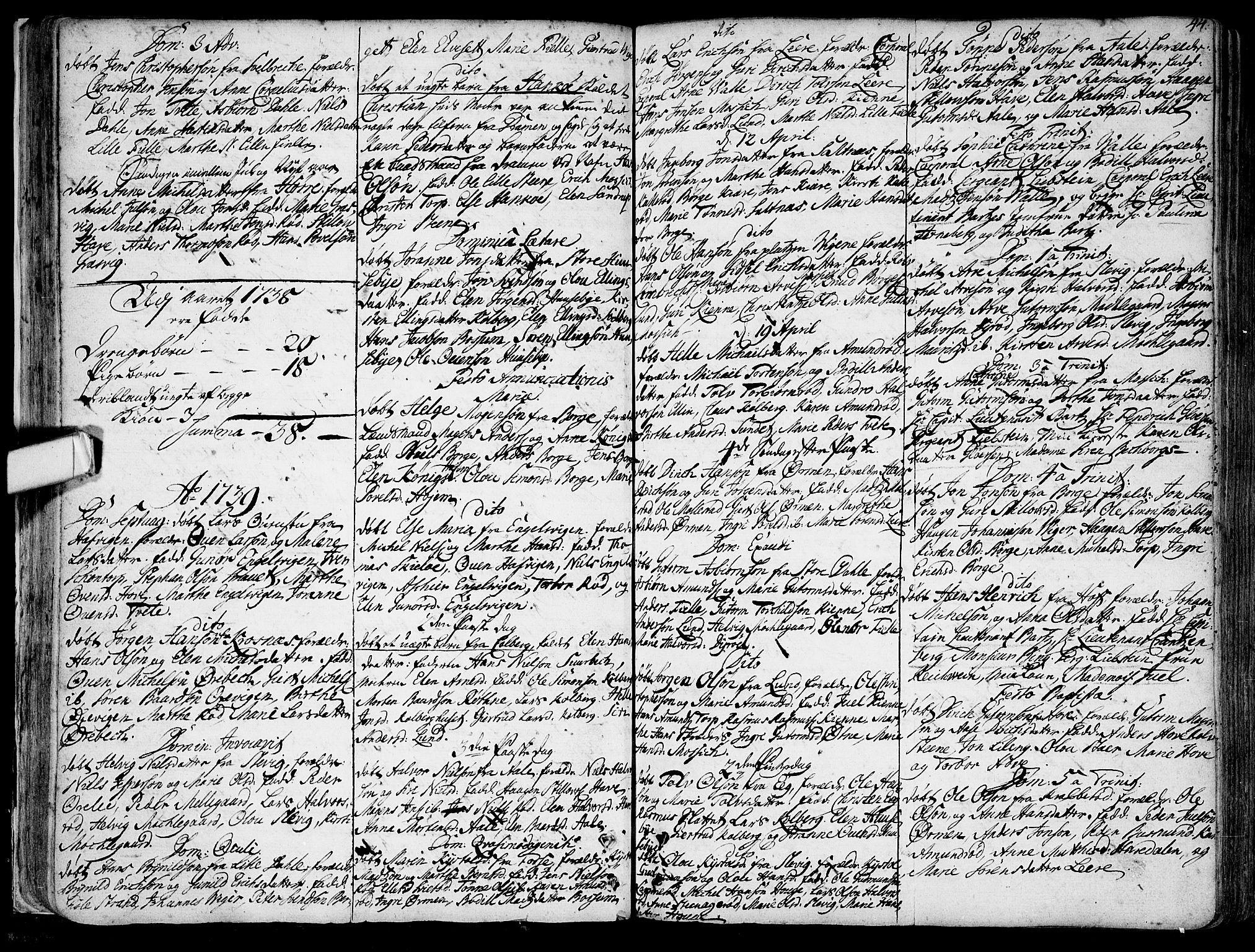 Onsøy prestekontor Kirkebøker, SAO/A-10914/F/Fa/L0001: Parish register (official) no. I 1, 1733-1814, p. 44