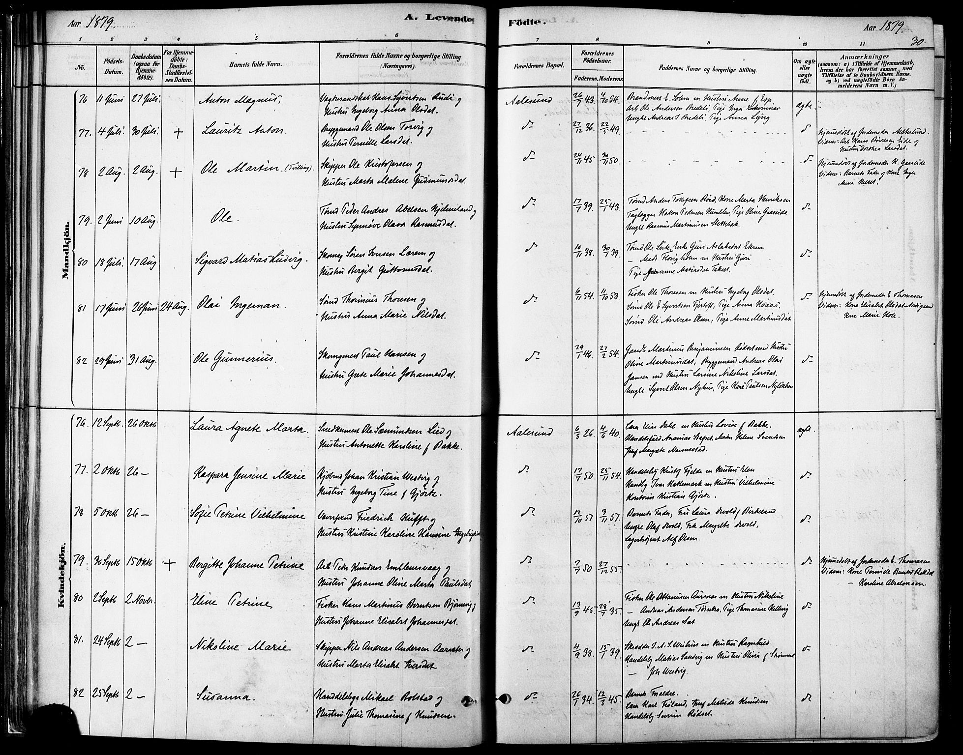 Ministerialprotokoller, klokkerbøker og fødselsregistre - Møre og Romsdal, AV/SAT-A-1454/529/L0454: Parish register (official) no. 529A04, 1878-1885, p. 30