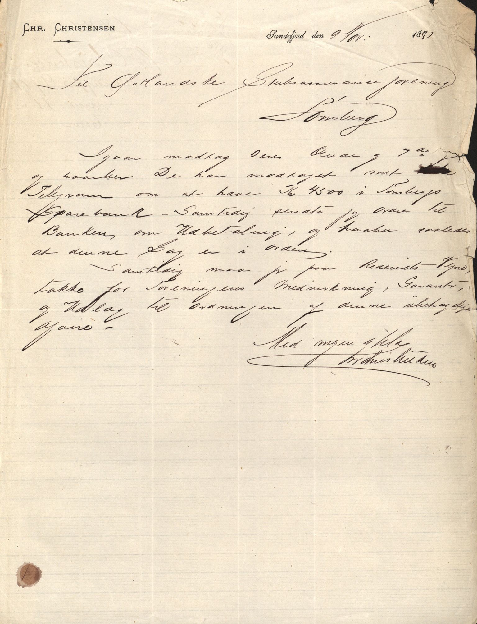 Pa 63 - Østlandske skibsassuranceforening, VEMU/A-1079/G/Ga/L0014/0004: Havaridokumenter / Bertrand, Frigga, Frank, Nordafjeld, 1881, p. 68