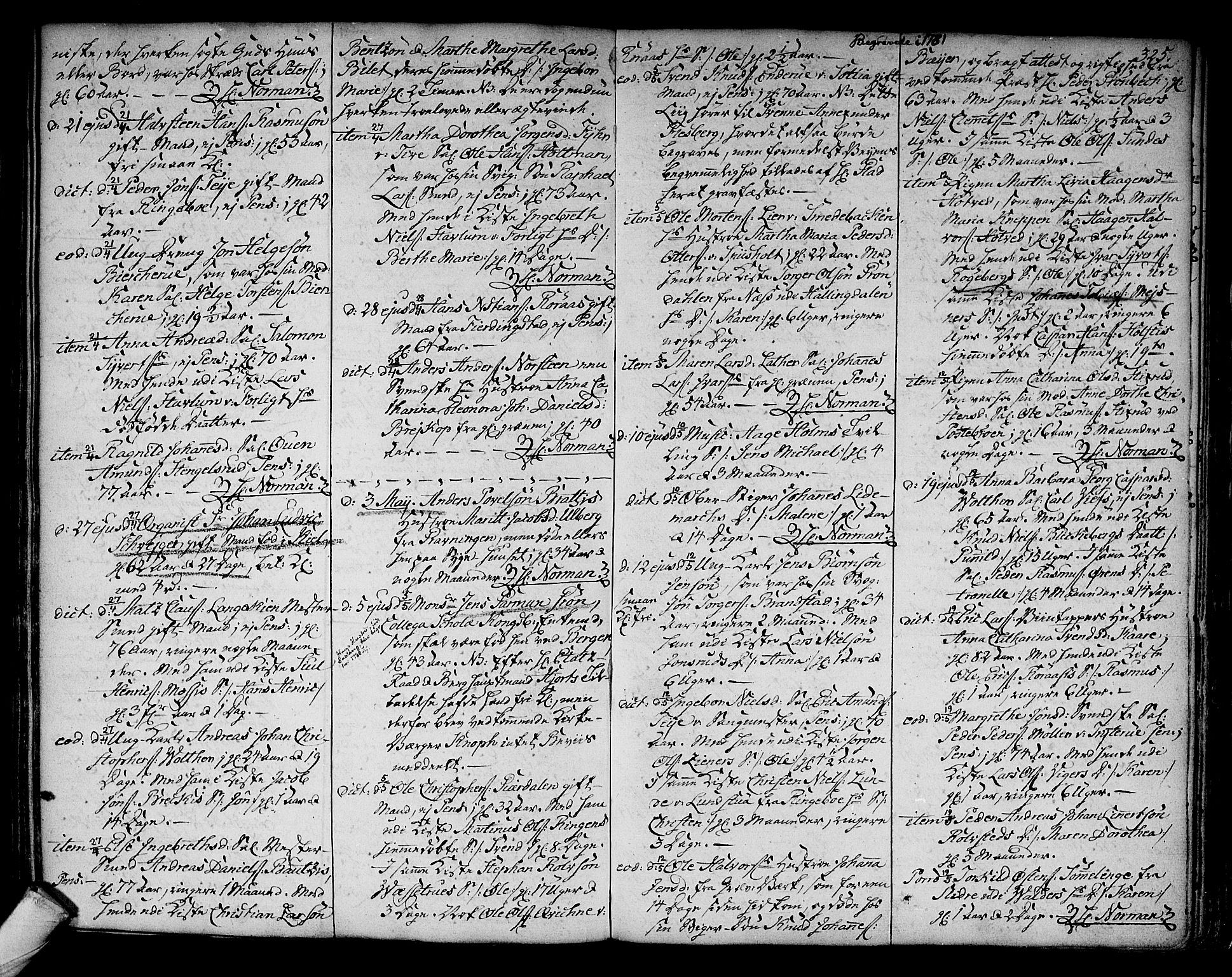Kongsberg kirkebøker, SAKO/A-22/F/Fa/L0005: Parish register (official) no. I 5, 1769-1782, p. 325
